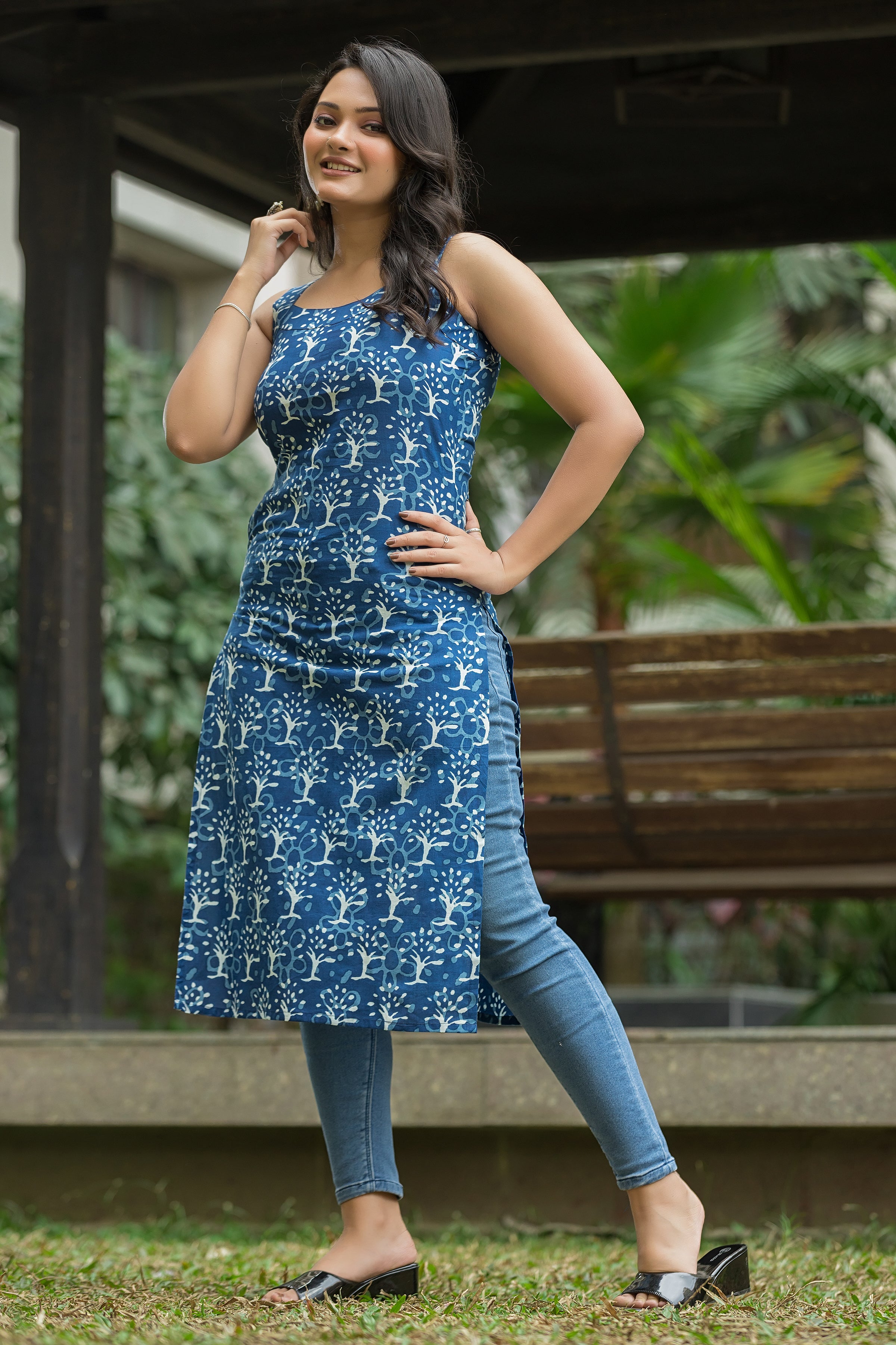 Women's Indigo Cotton Kurti