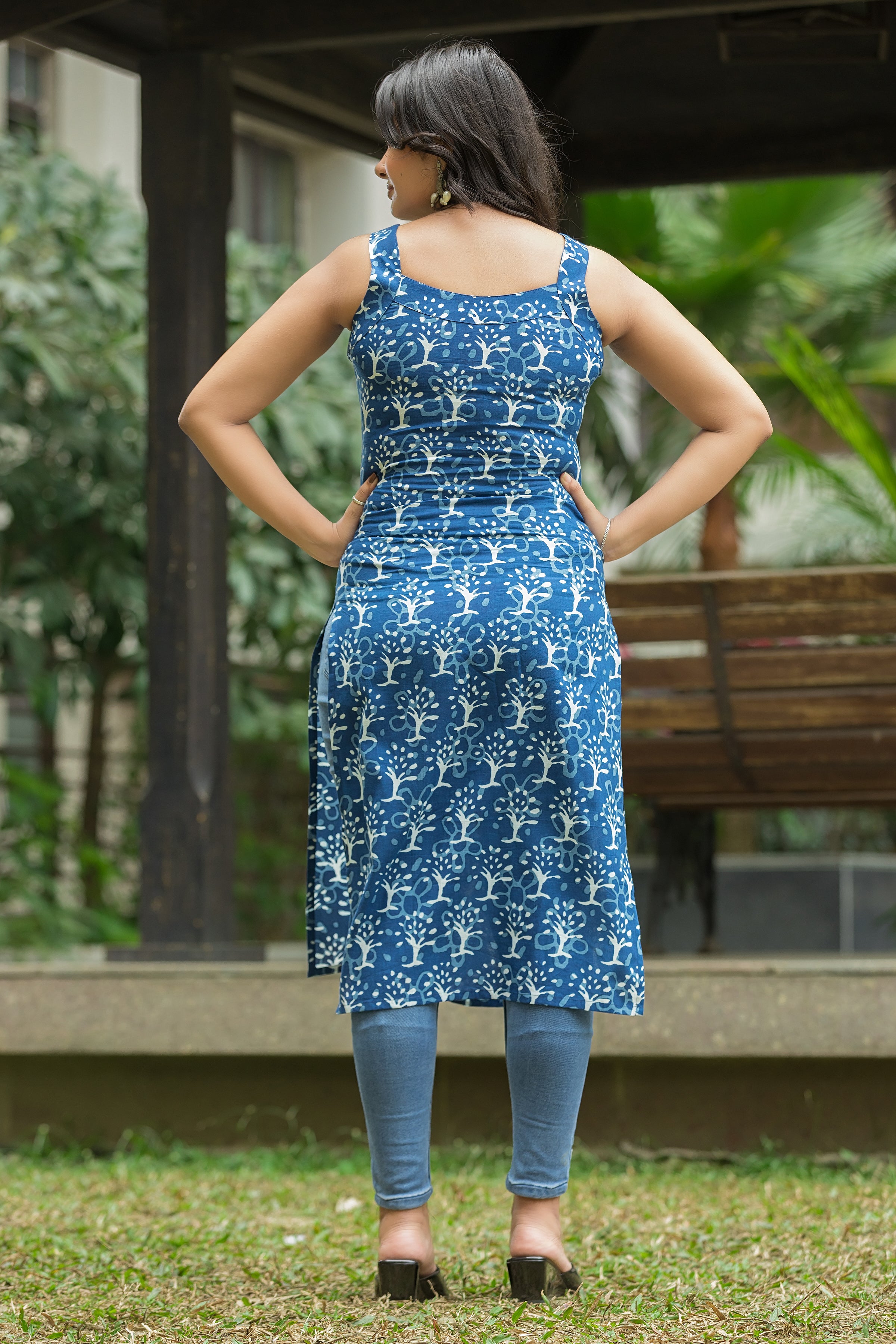 Women's Indigo Cotton Kurti