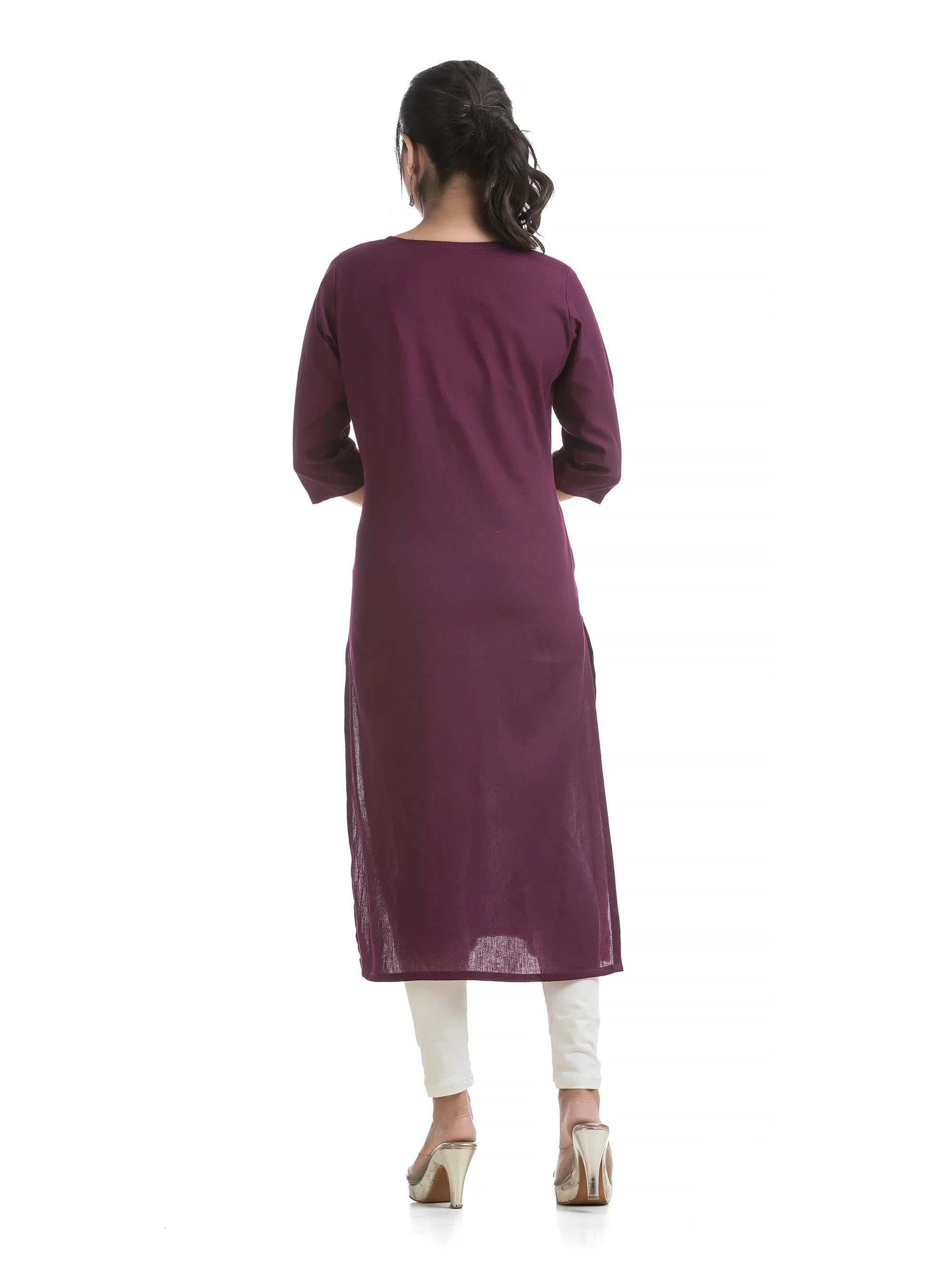 Ajrakh Patch Purple Straight Kurti