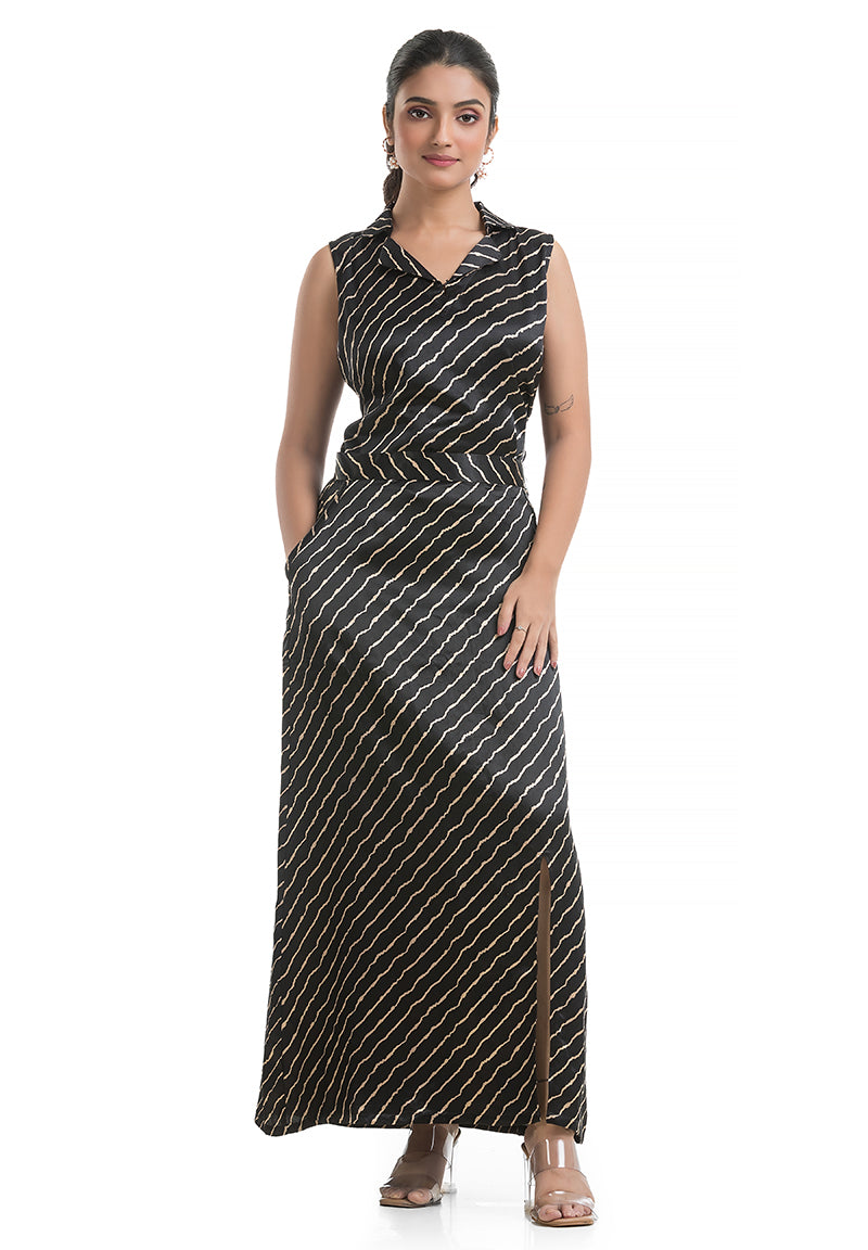 Charcoal Black Top with Pencil Skirt