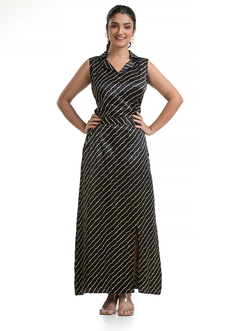 Charcoal Black Top with Pencil Skirt