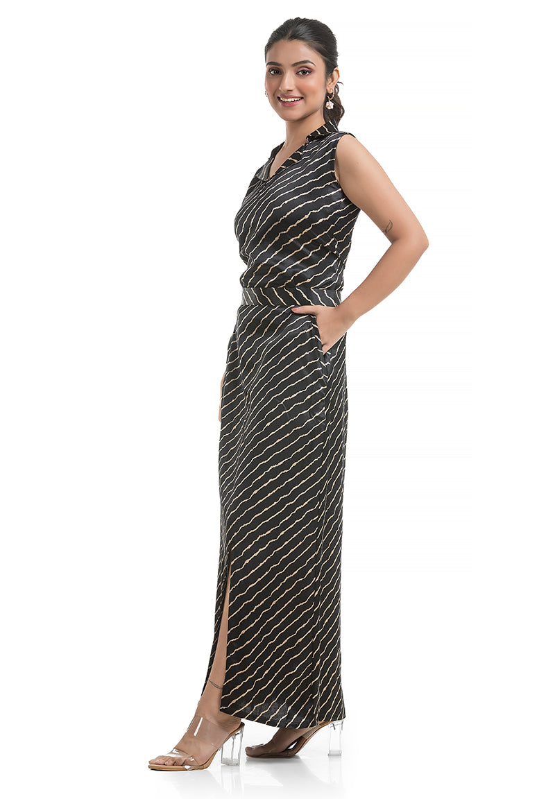 Charcoal Black Top with Pencil Skirt