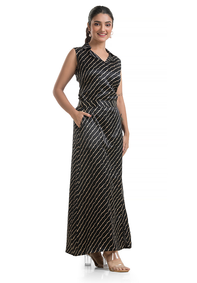 Charcoal Black Top with Pencil Skirt