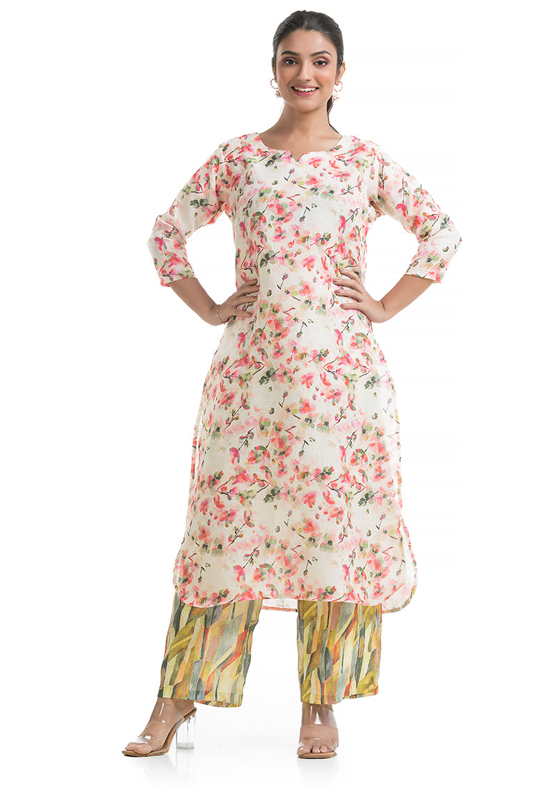 Round Neck Floral Co-Ord Set