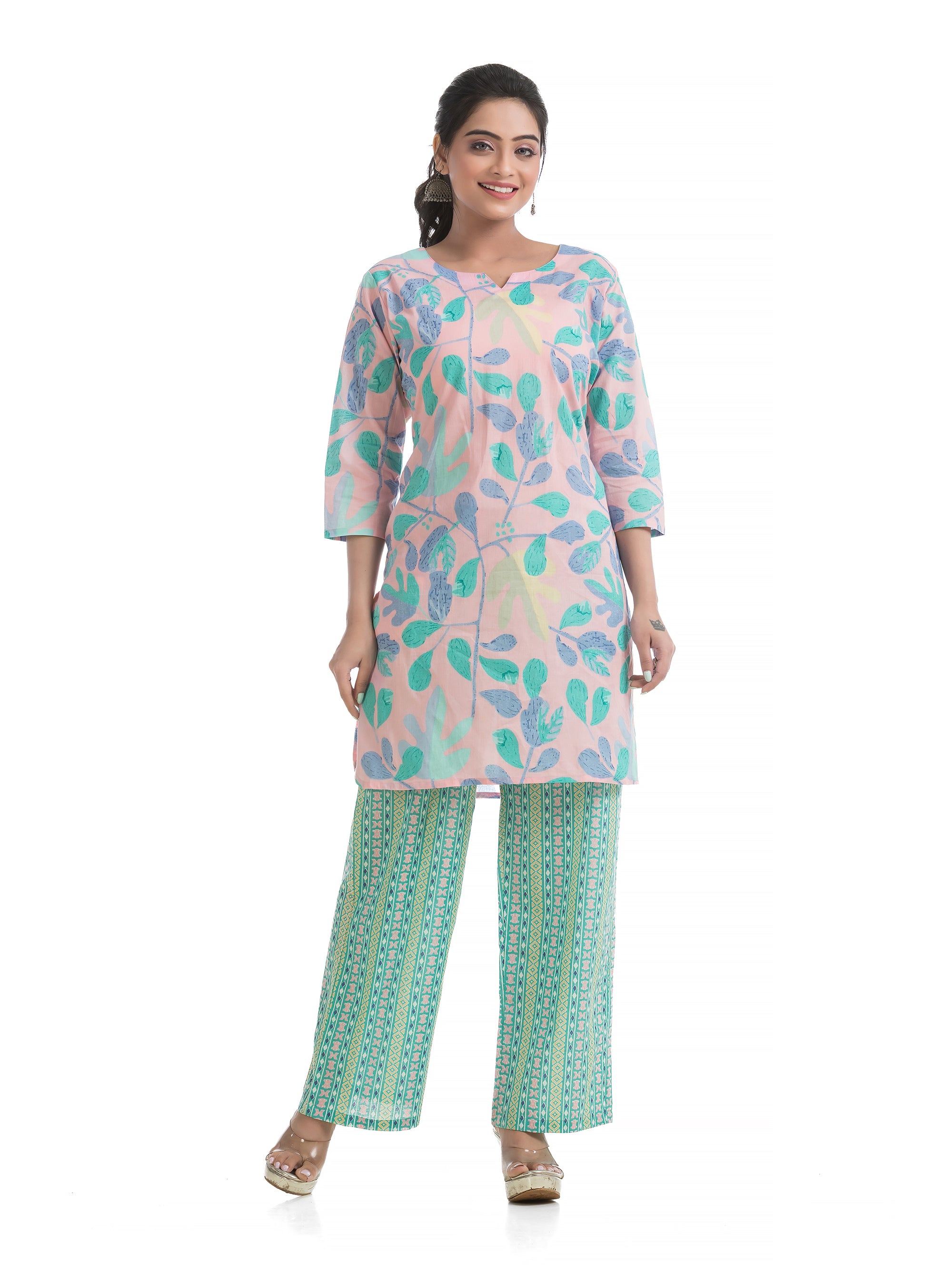 Pink & Sea Green Co-Ord Set