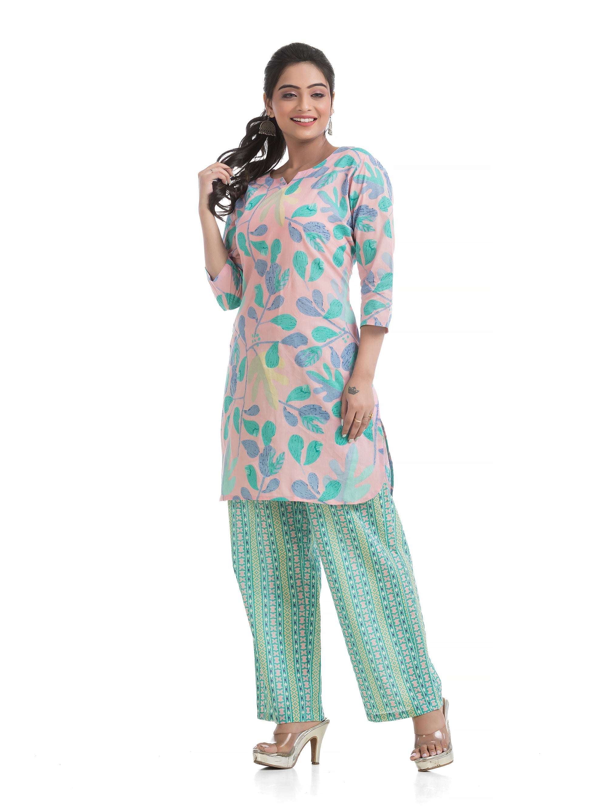 Pink & Sea Green Co-Ord Set