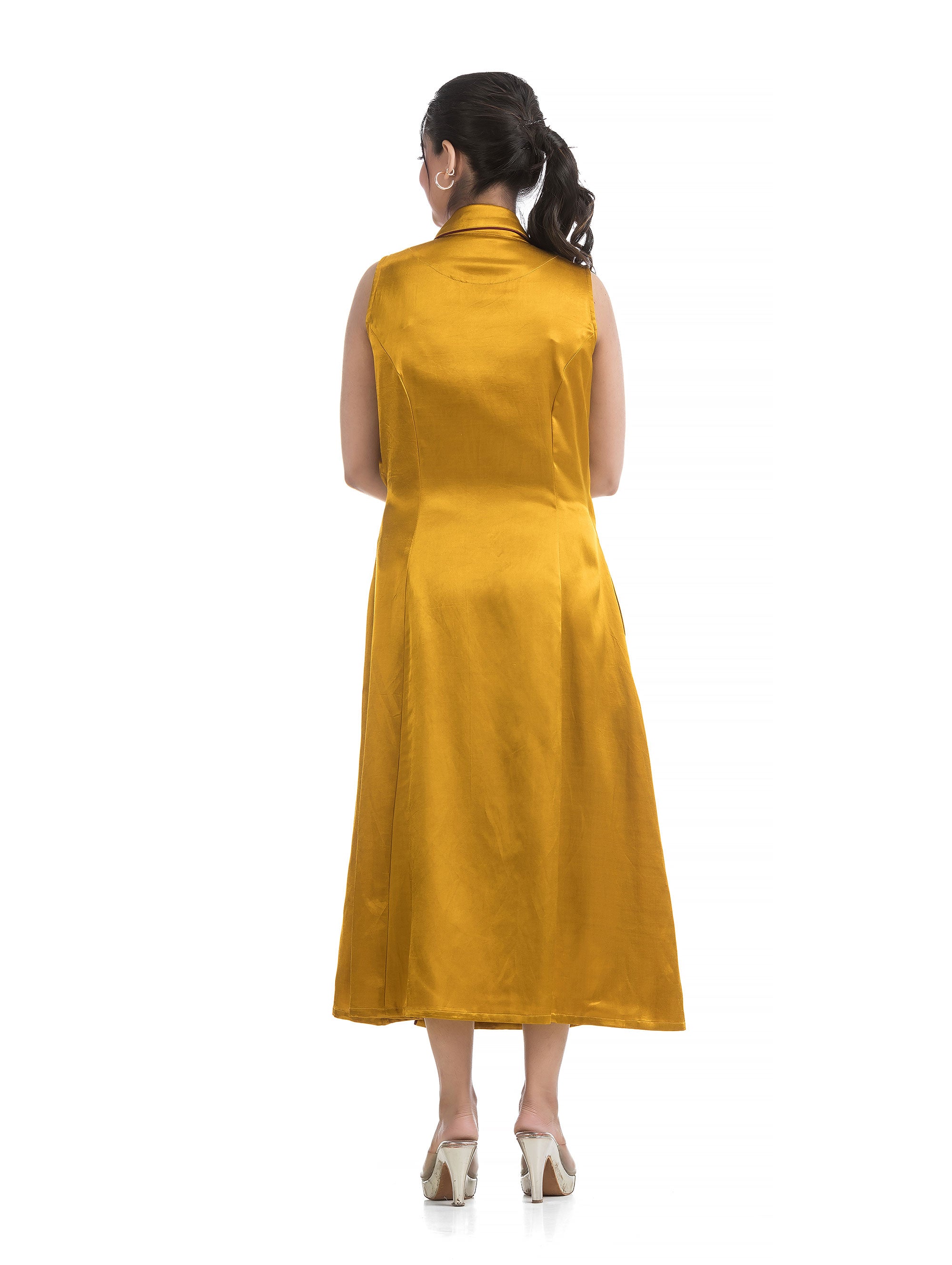 Golden Yellow Body Wrapper Dress in Silk