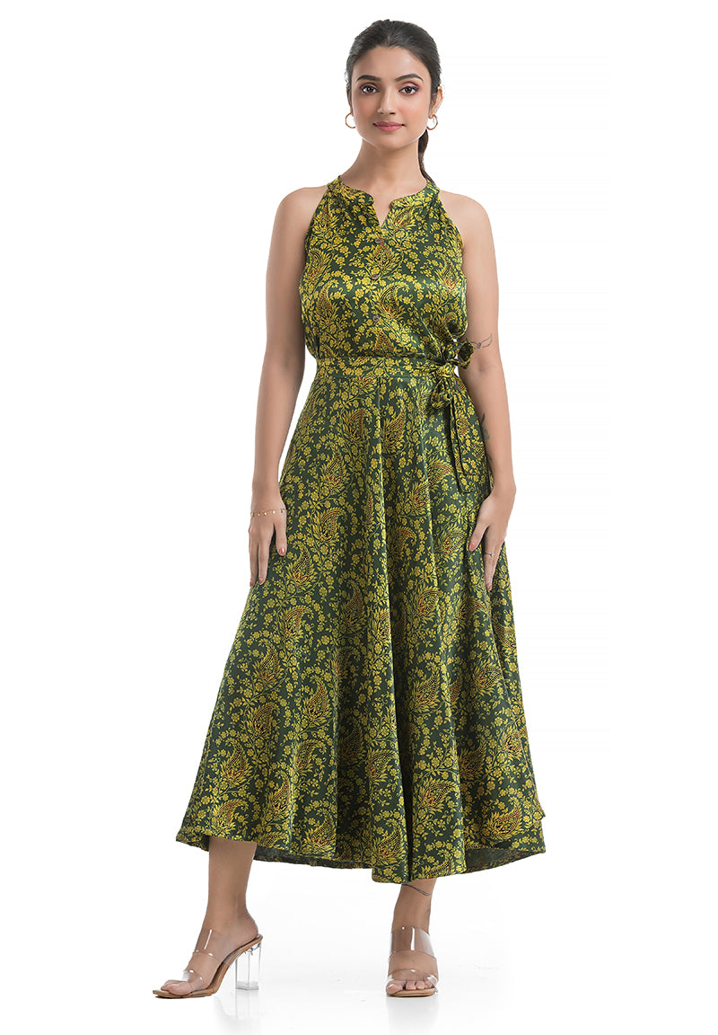 Luxurious Drawstring Halter Neck Dress Luxurious Drawstring Halter Neck Dress