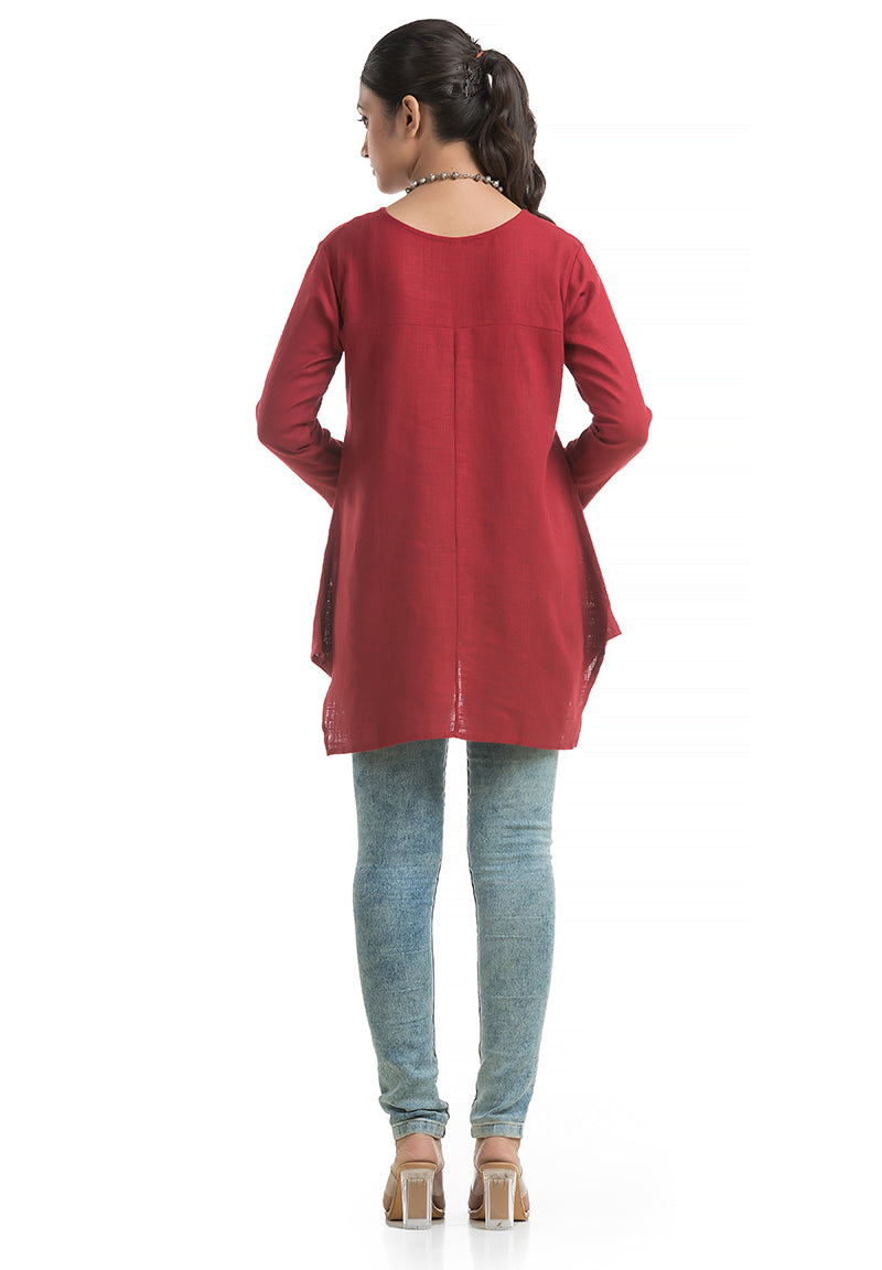 Maroon Harmonium Pocket Top
