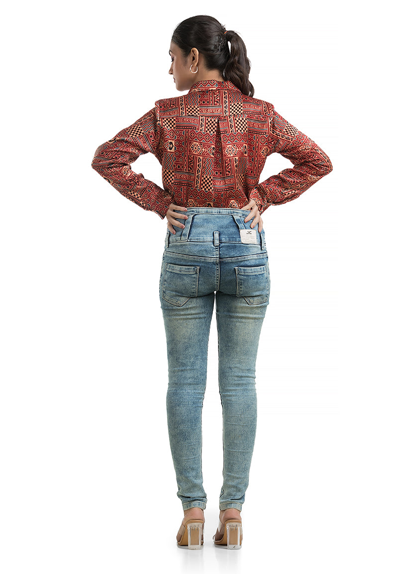 Ajrakh Printed Silk Shirt