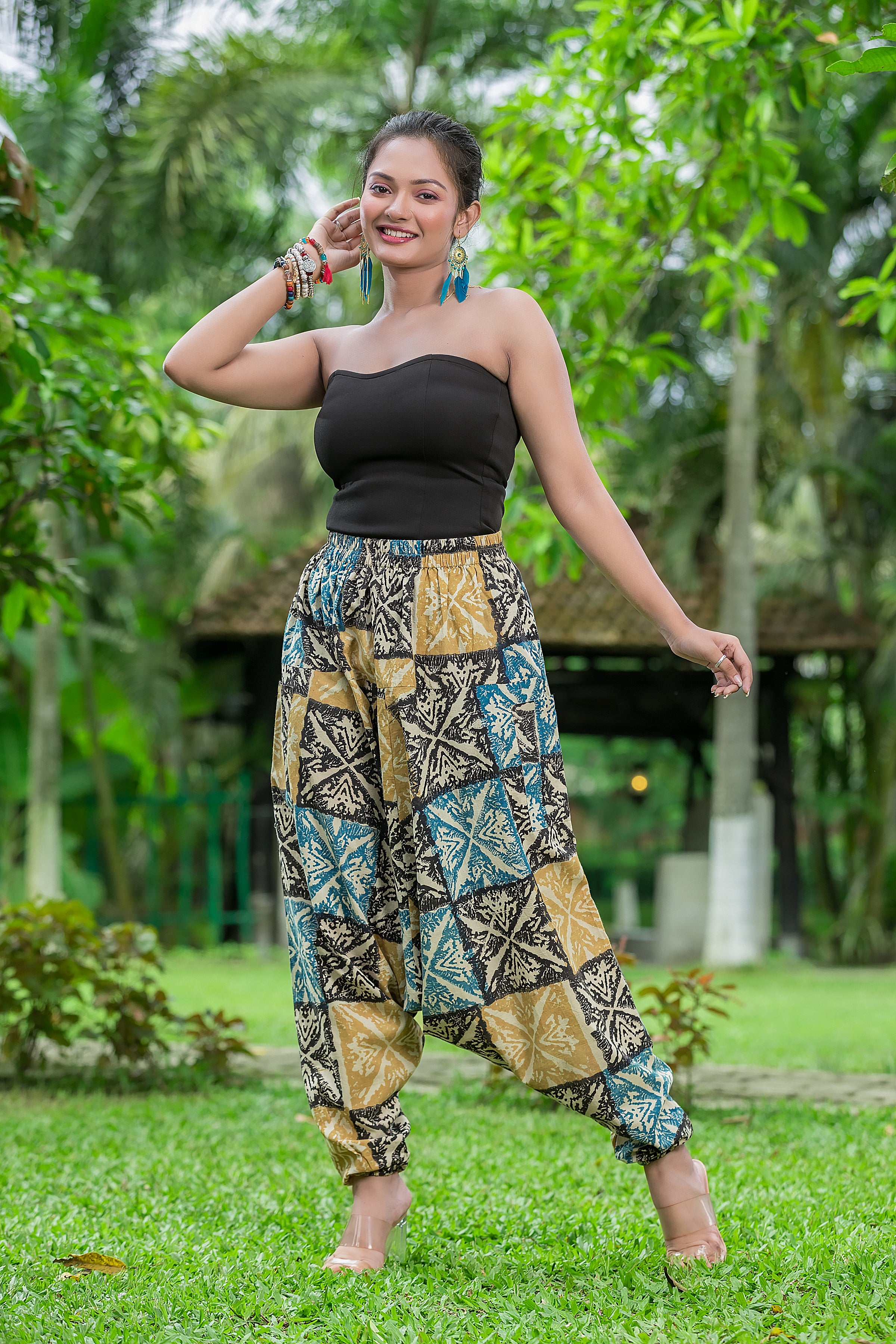 Women's Multicolour Cotton Harem Pant