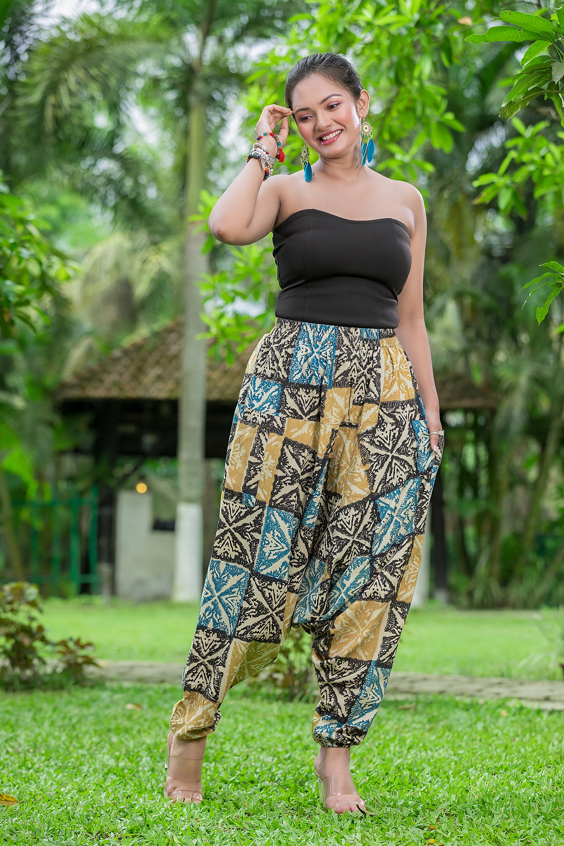 Women's Multicolour Cotton Harem Pant