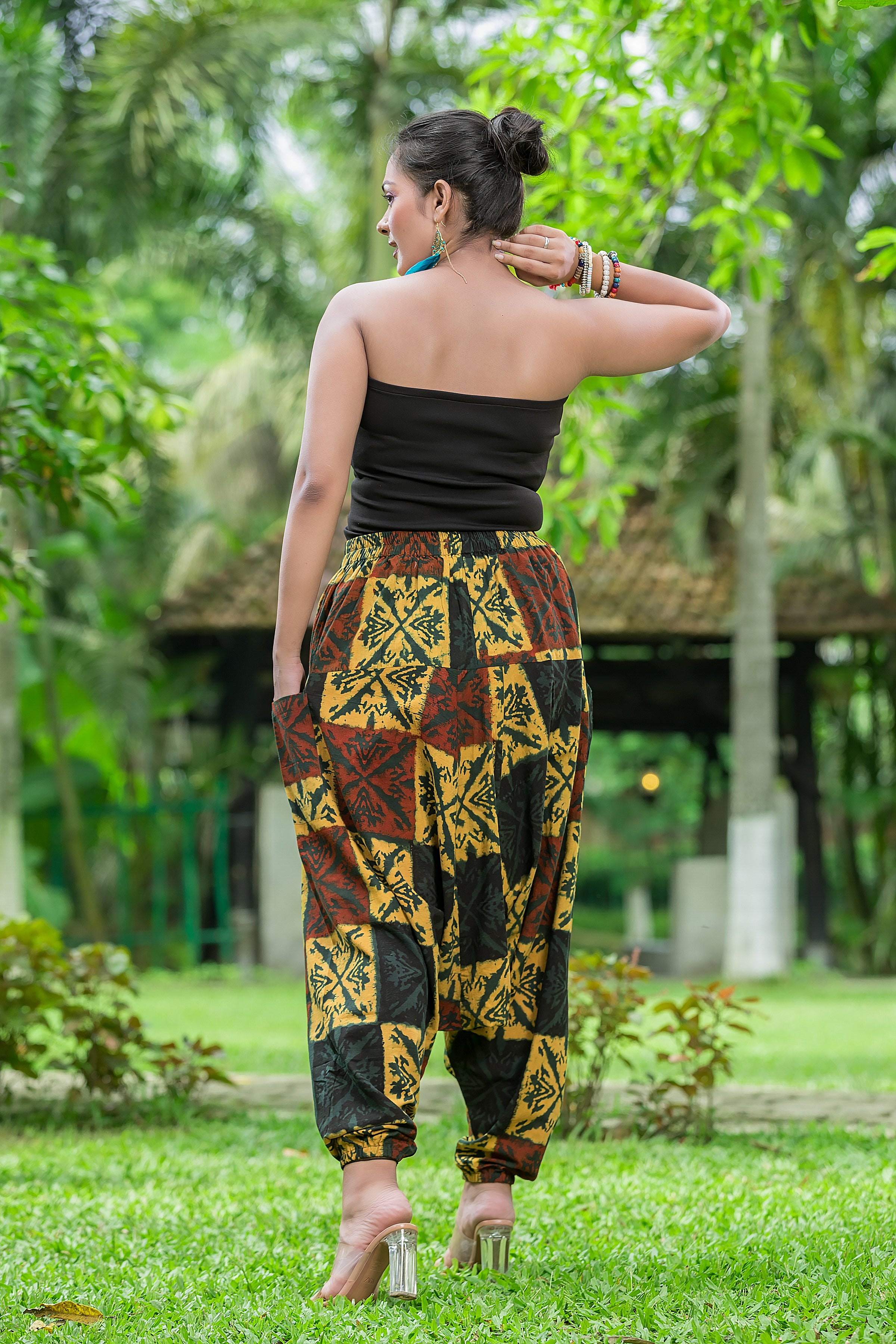 Women's Geometric Printed Cotton Hurem Pant