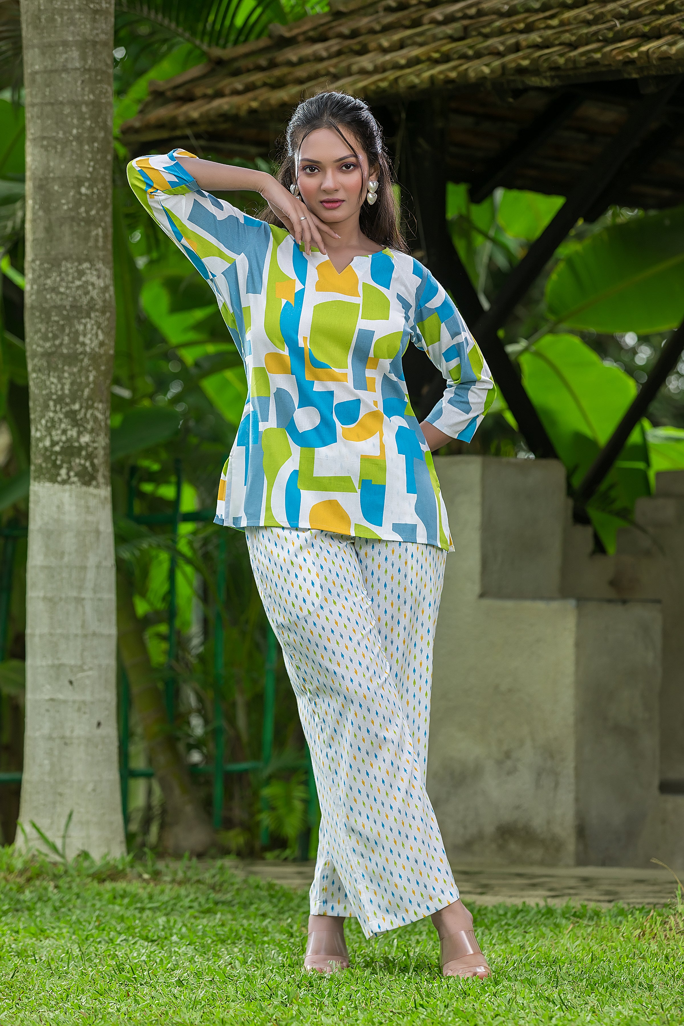 Women's Multicolour Cotton Co-ord Set