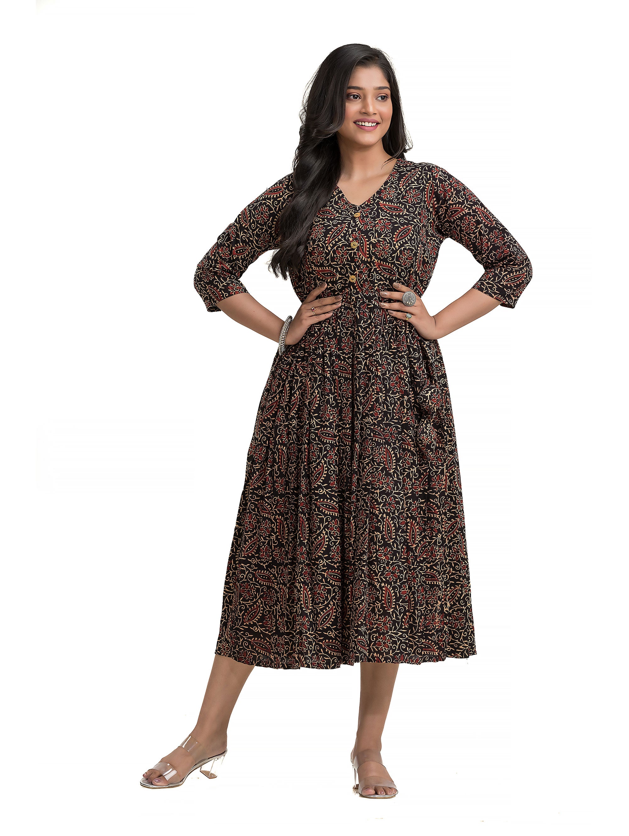 Aaradhana Jacquard Black Frock main image 1