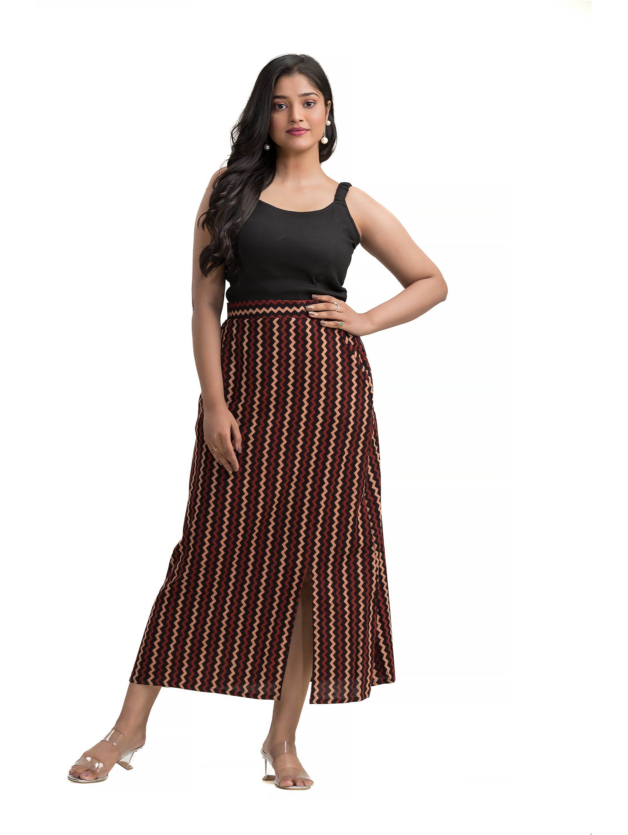 Pencil Skirt with Geometric Print