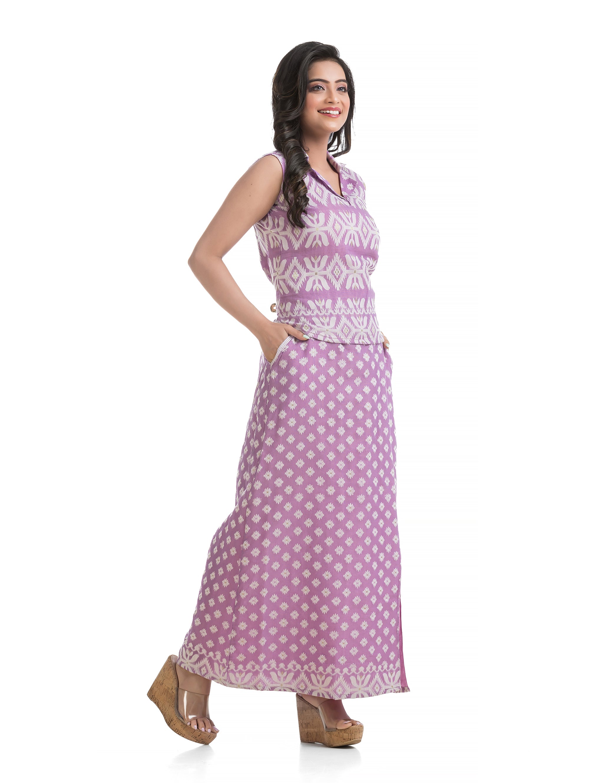 Lavender Jamdani Co-Ord Set