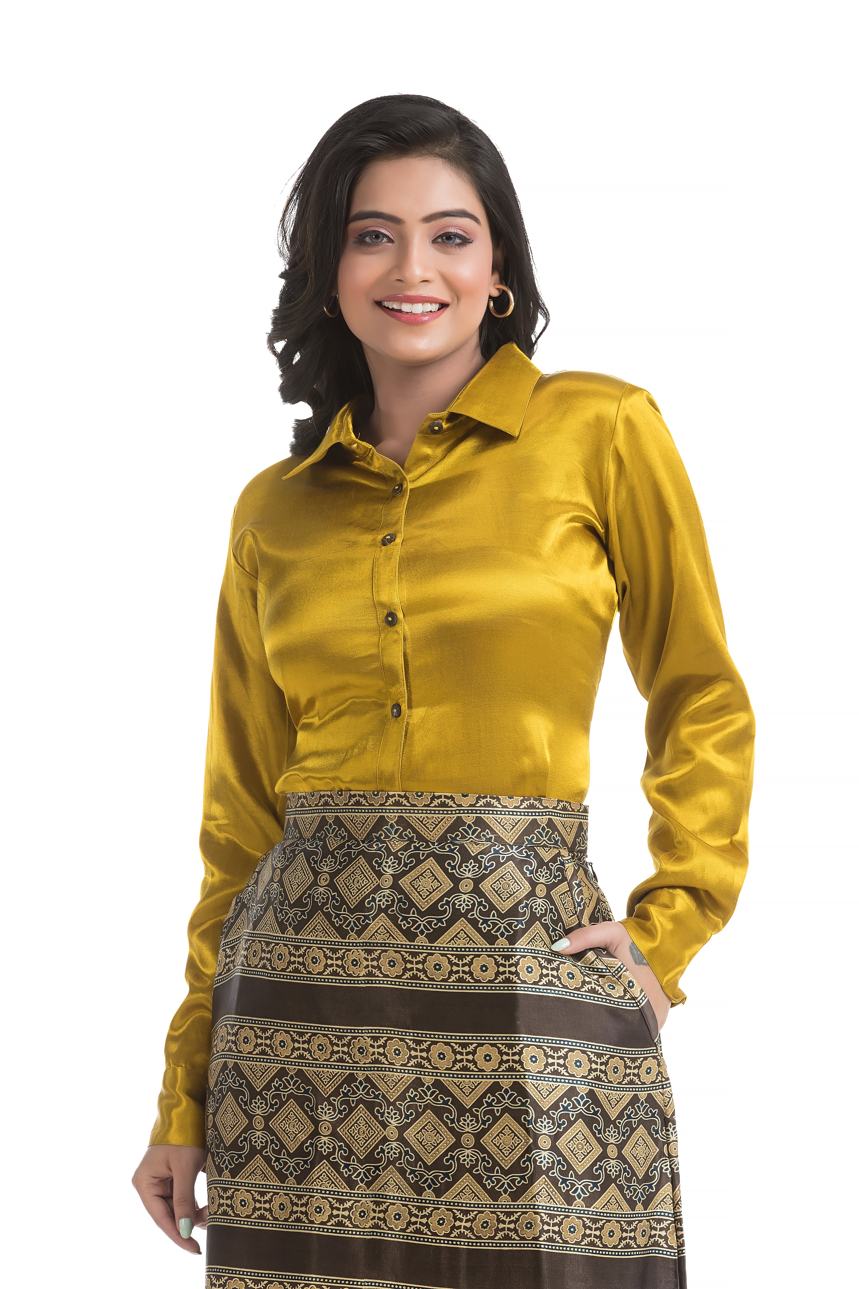 Golden Yellow Semi Formal Shirt