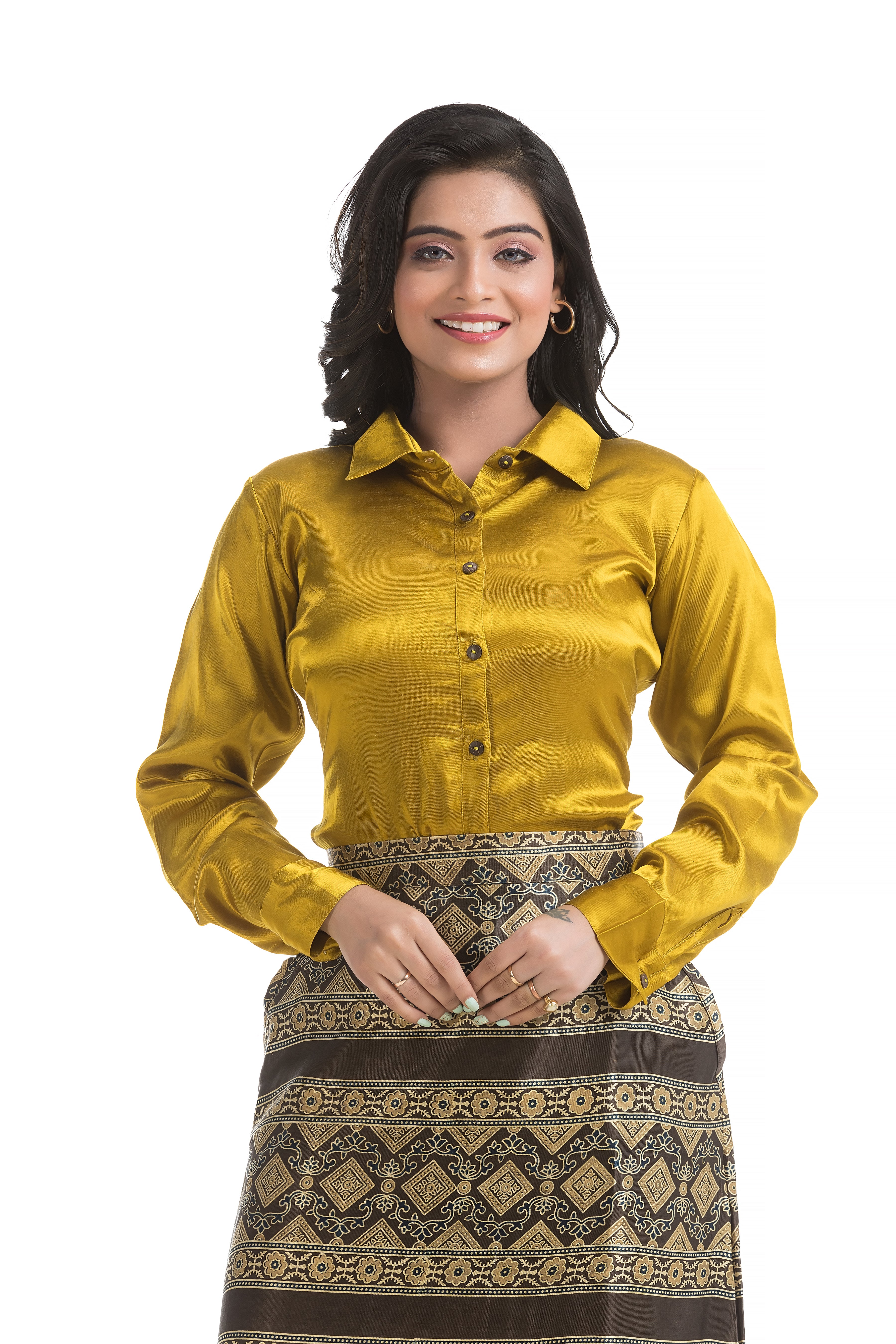 Golden Yellow Semi Formal Shirt