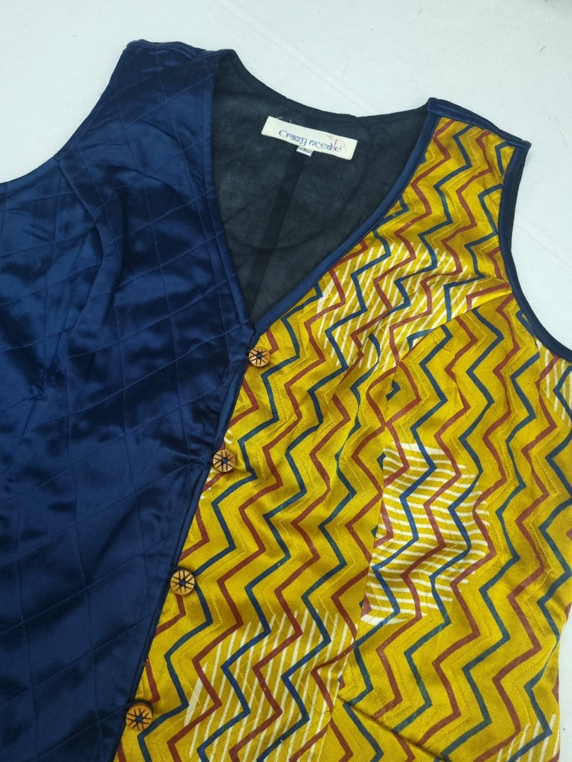 Women's multicolour jacket by Crazy Needle Online, featuring a stylish, vibrant design with a zip-up front and cozy fit.