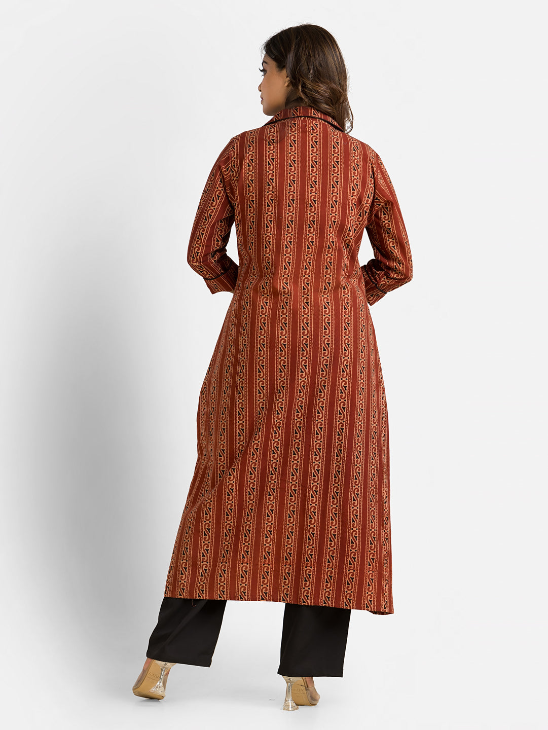 Women's Cotton Maroon Long Shrug