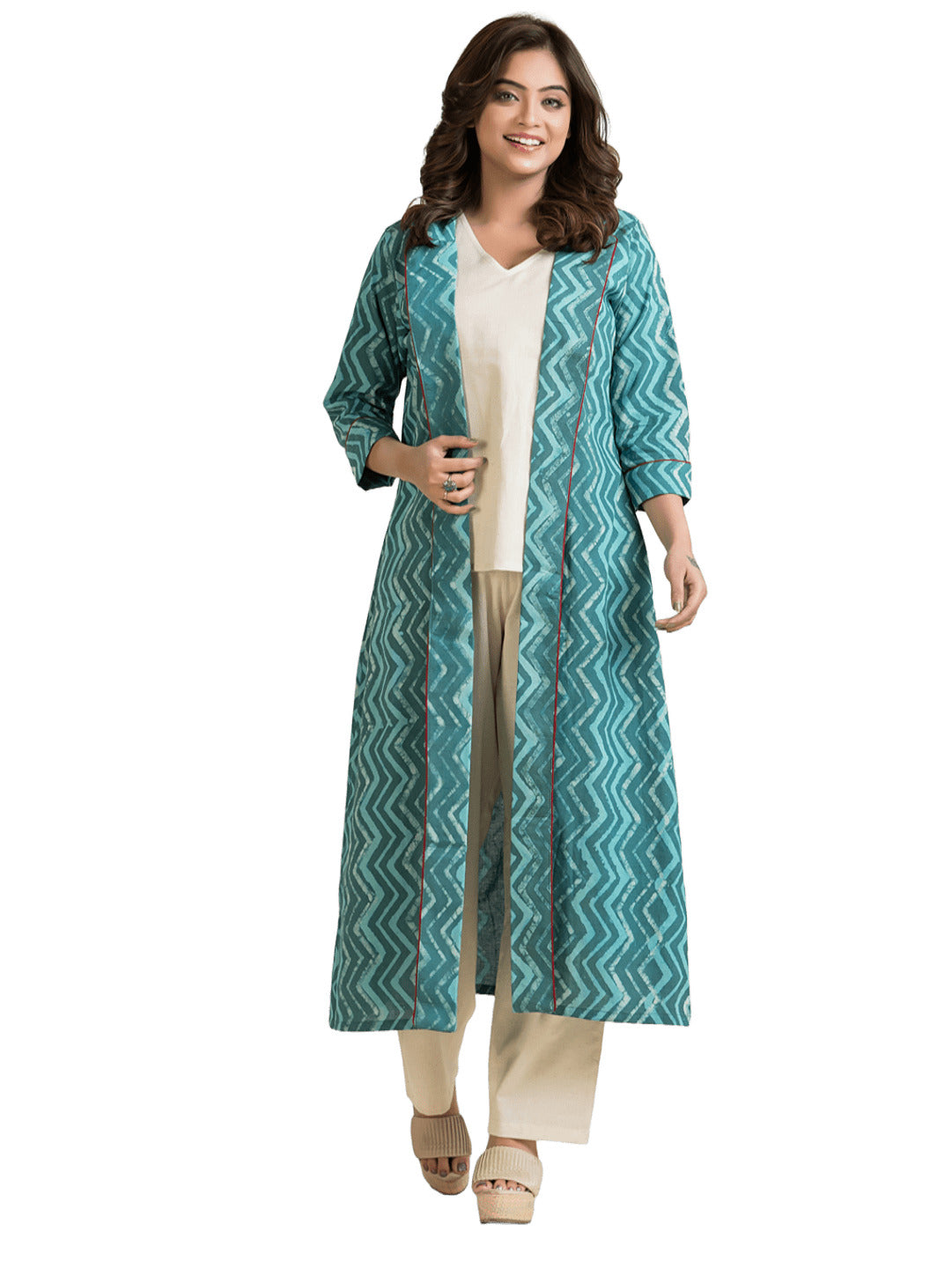 Women's Cotton Green Long Shrug