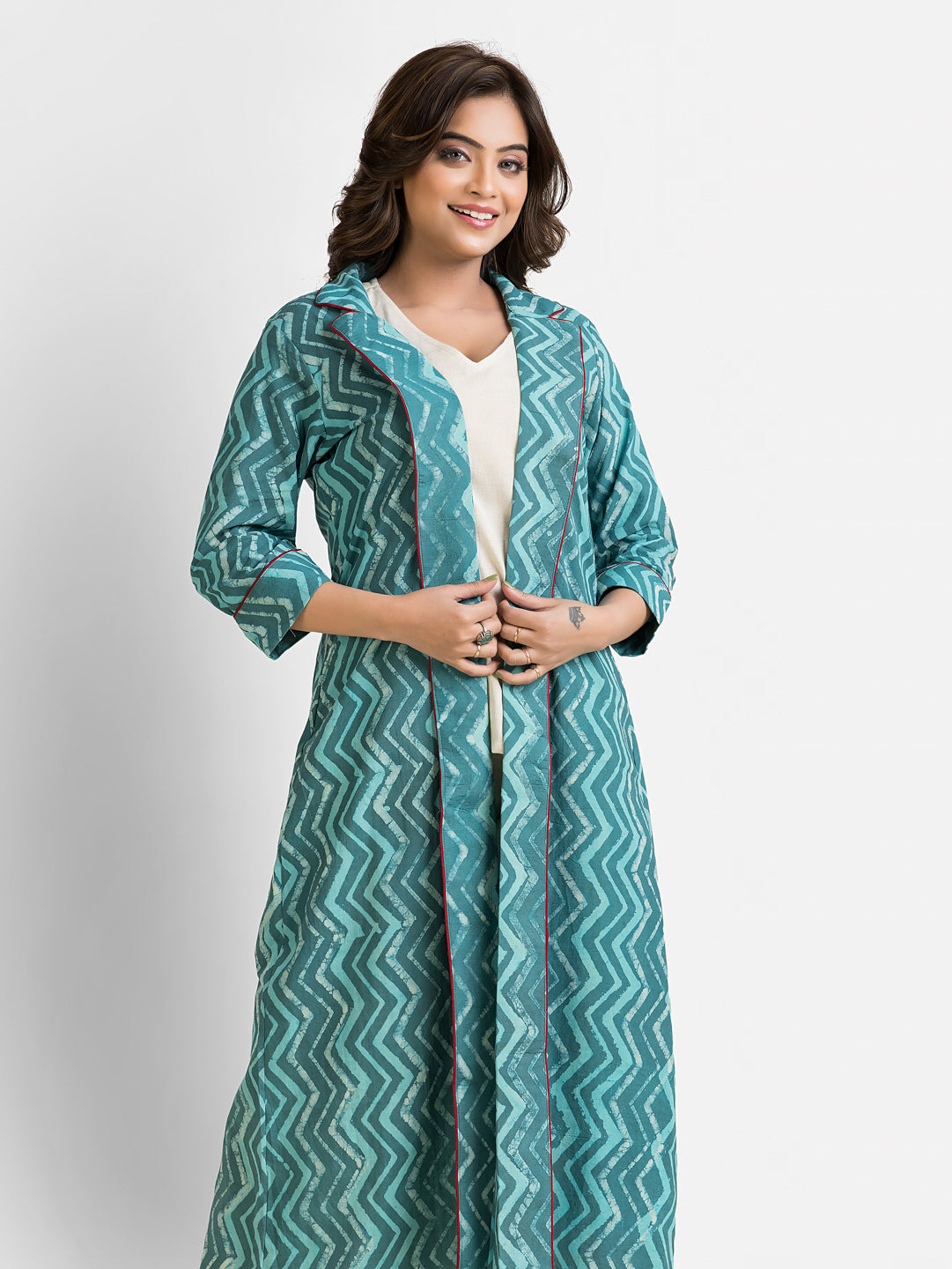 Women's Cotton Green Long Shrug