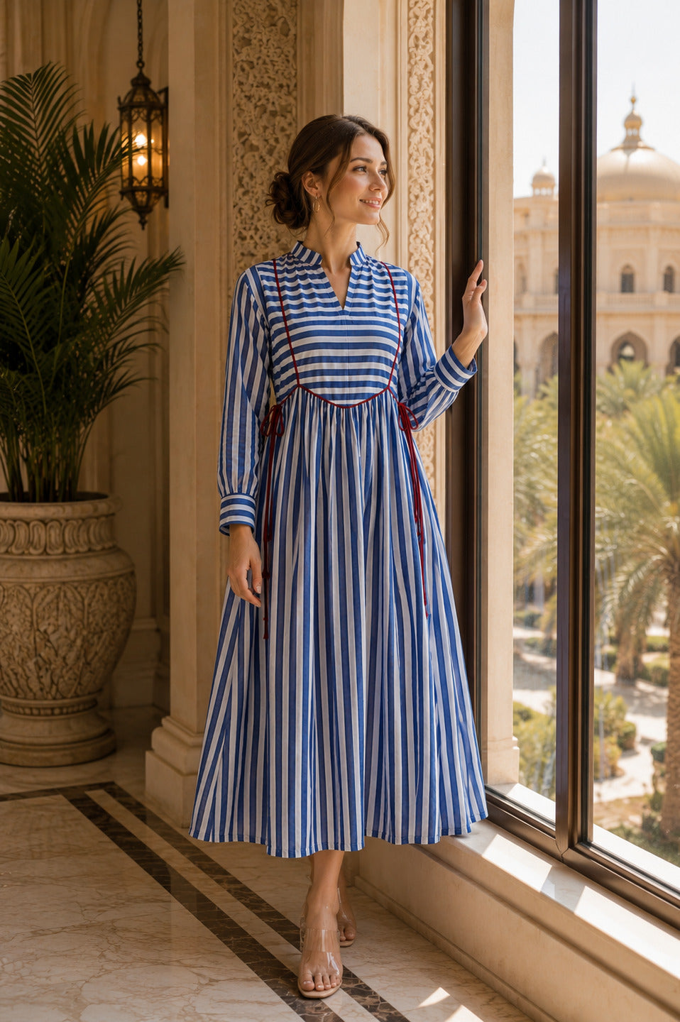 Women's Green 3/4th Sleeves dress