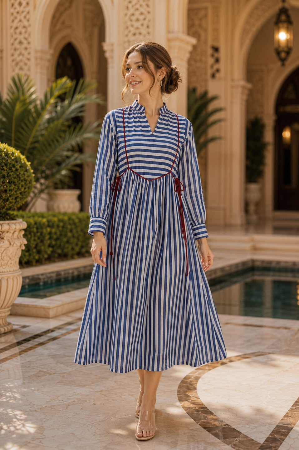 Women's Green 3/4th Sleeves dress