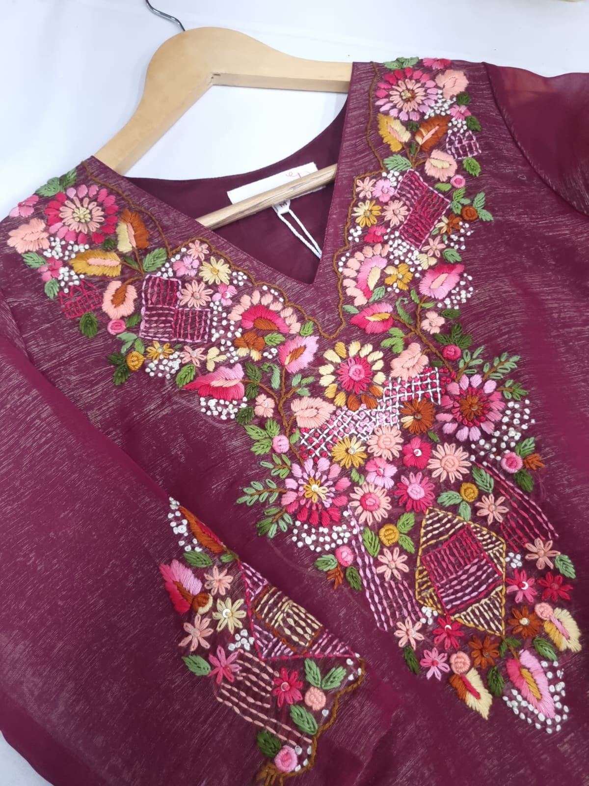 Women's Purple Handwork Kurti