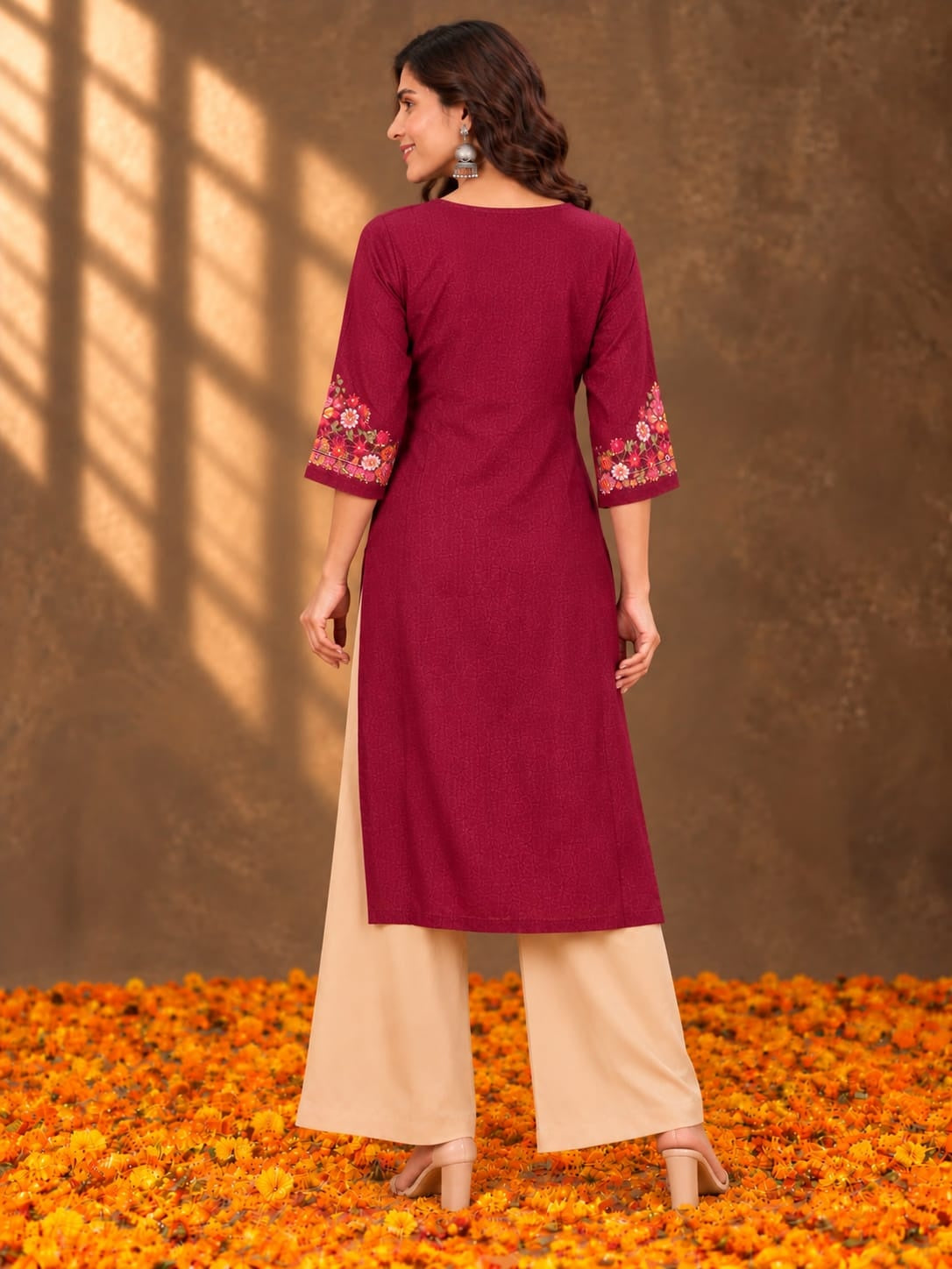 Women's Purple Handwork Kurti