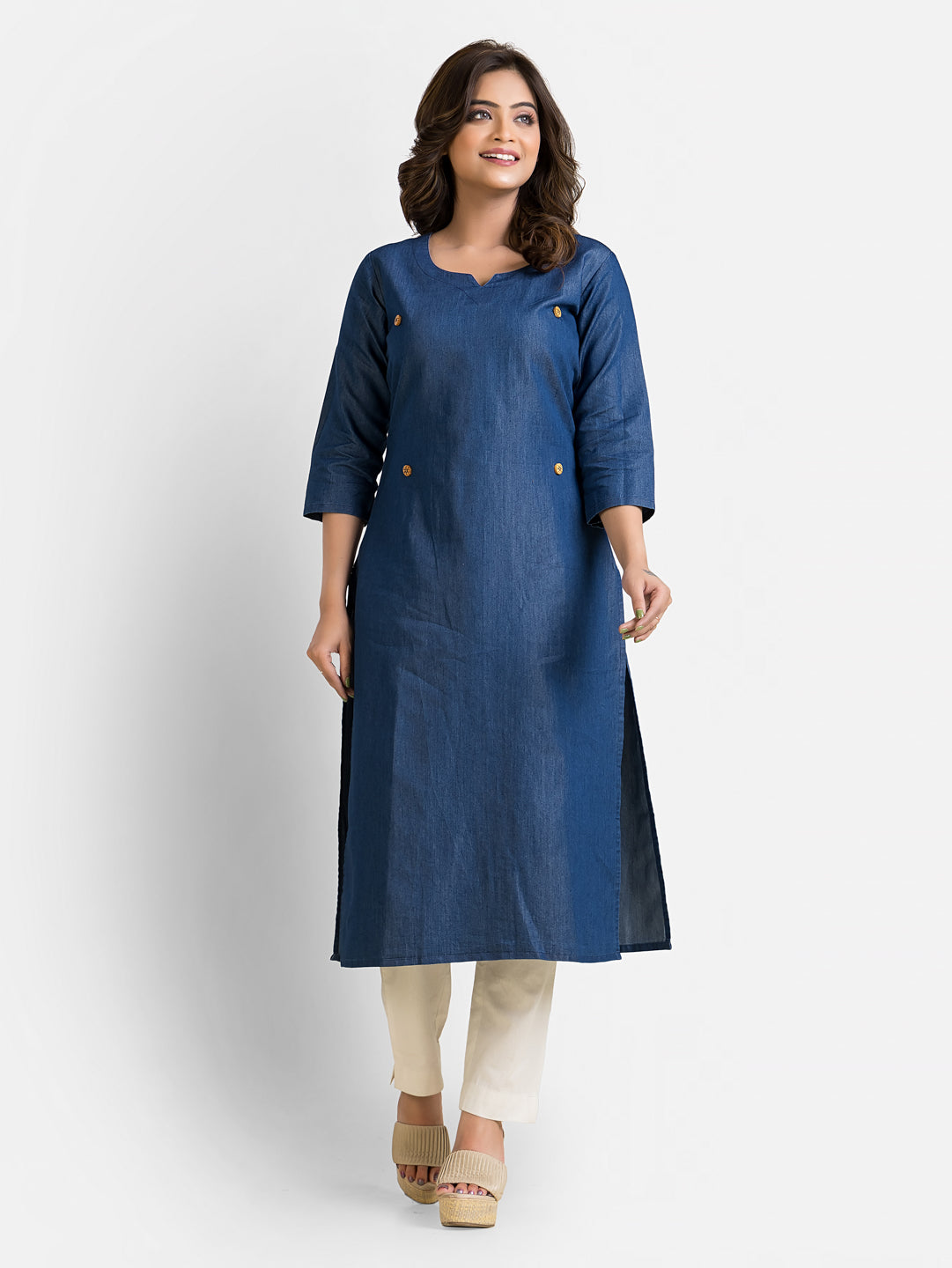 Women's Denim Blue Kurta