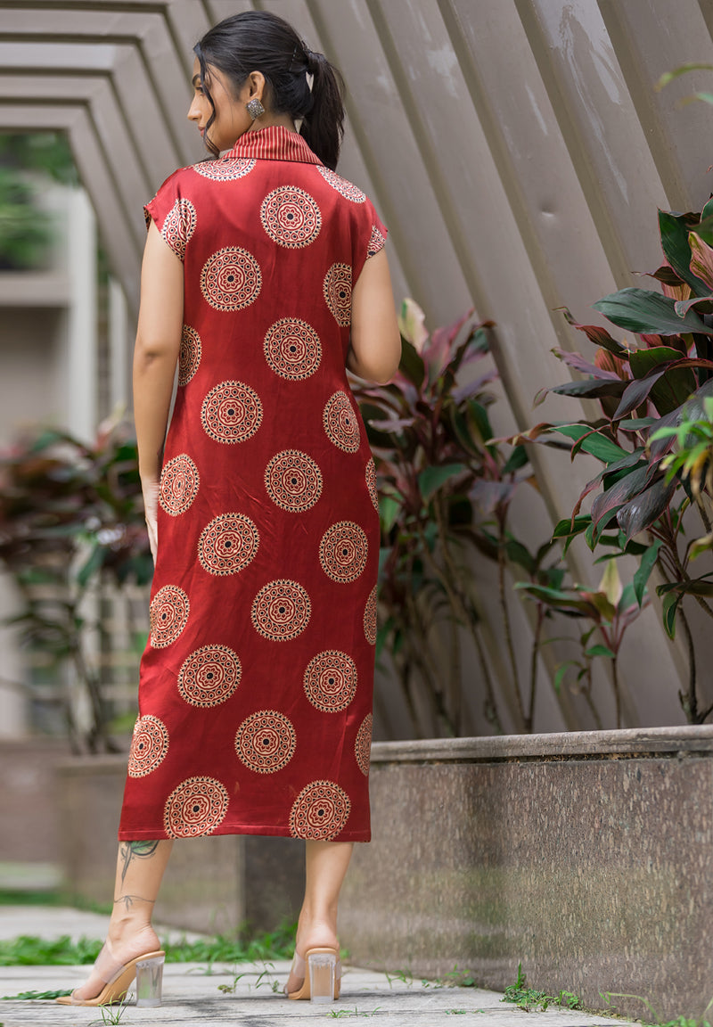 Women's Maroon Silk Shrug - Crazy Needle Online