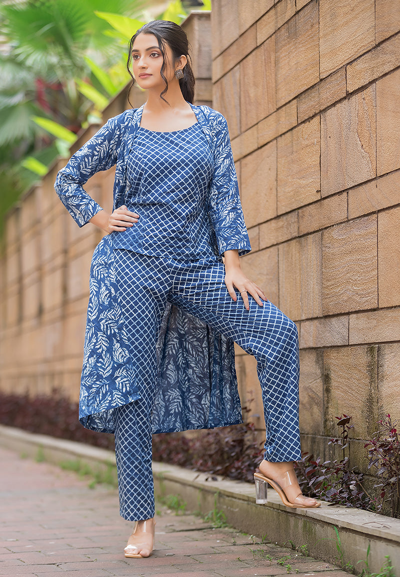 Dabu Printed 3 Pieces Co-ord Set