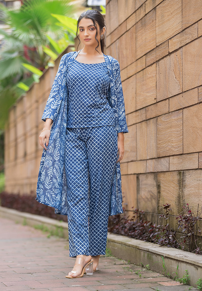 Dabu Printed 3 Pieces Co-ord Set