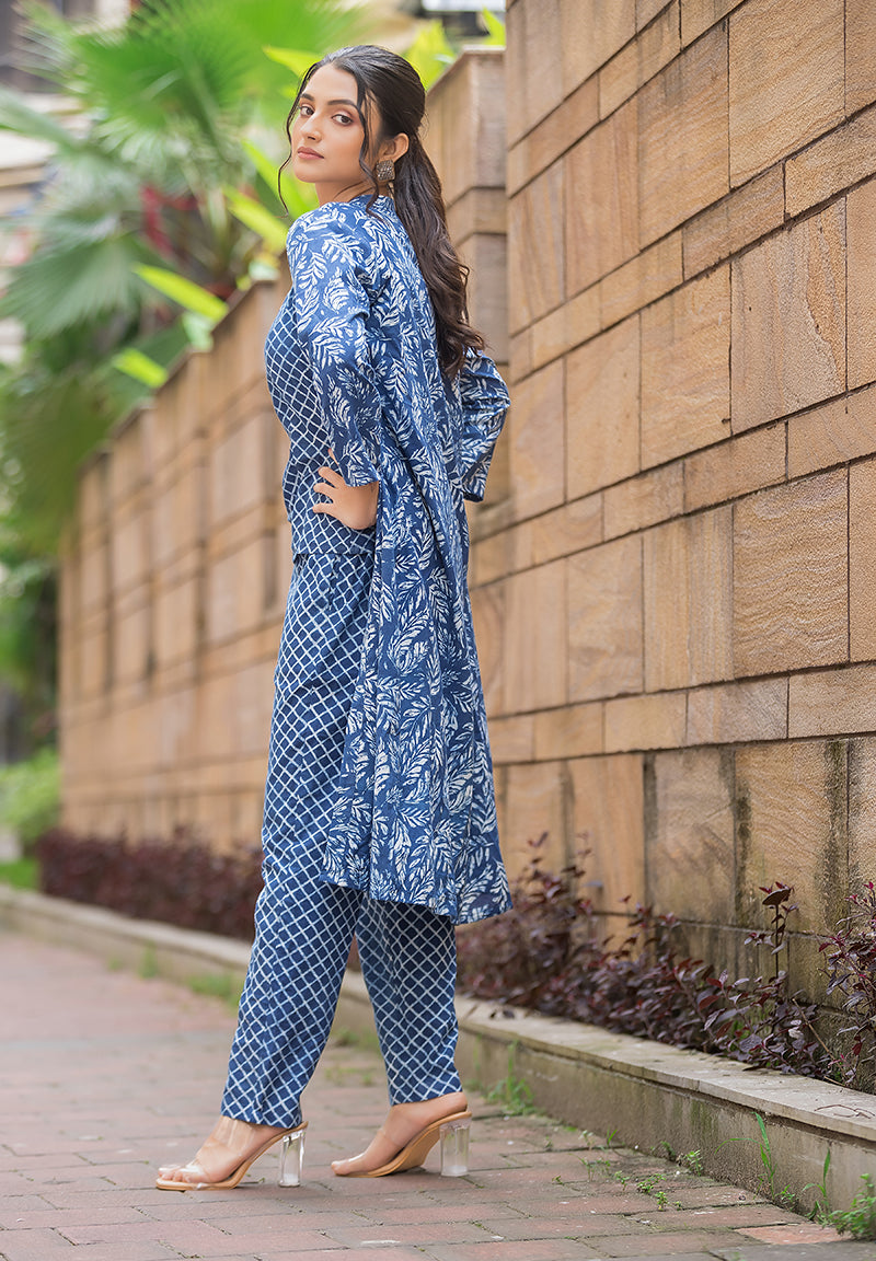 Dabu Printed 3 Pieces Co-ord Set