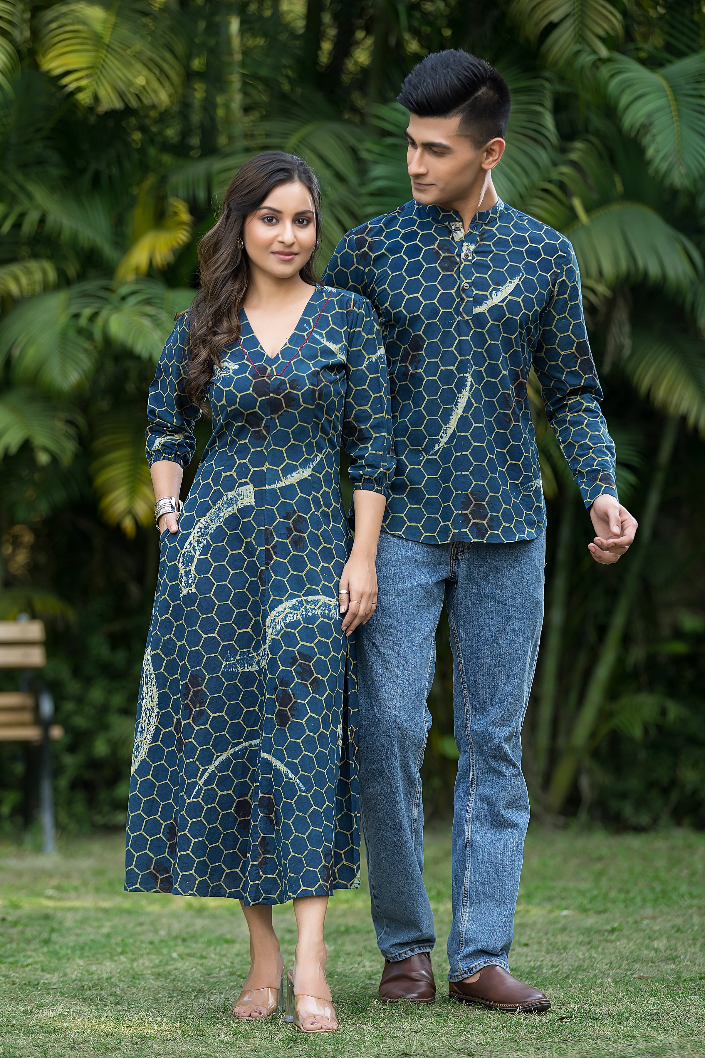 Natural Indigo Couple Combo