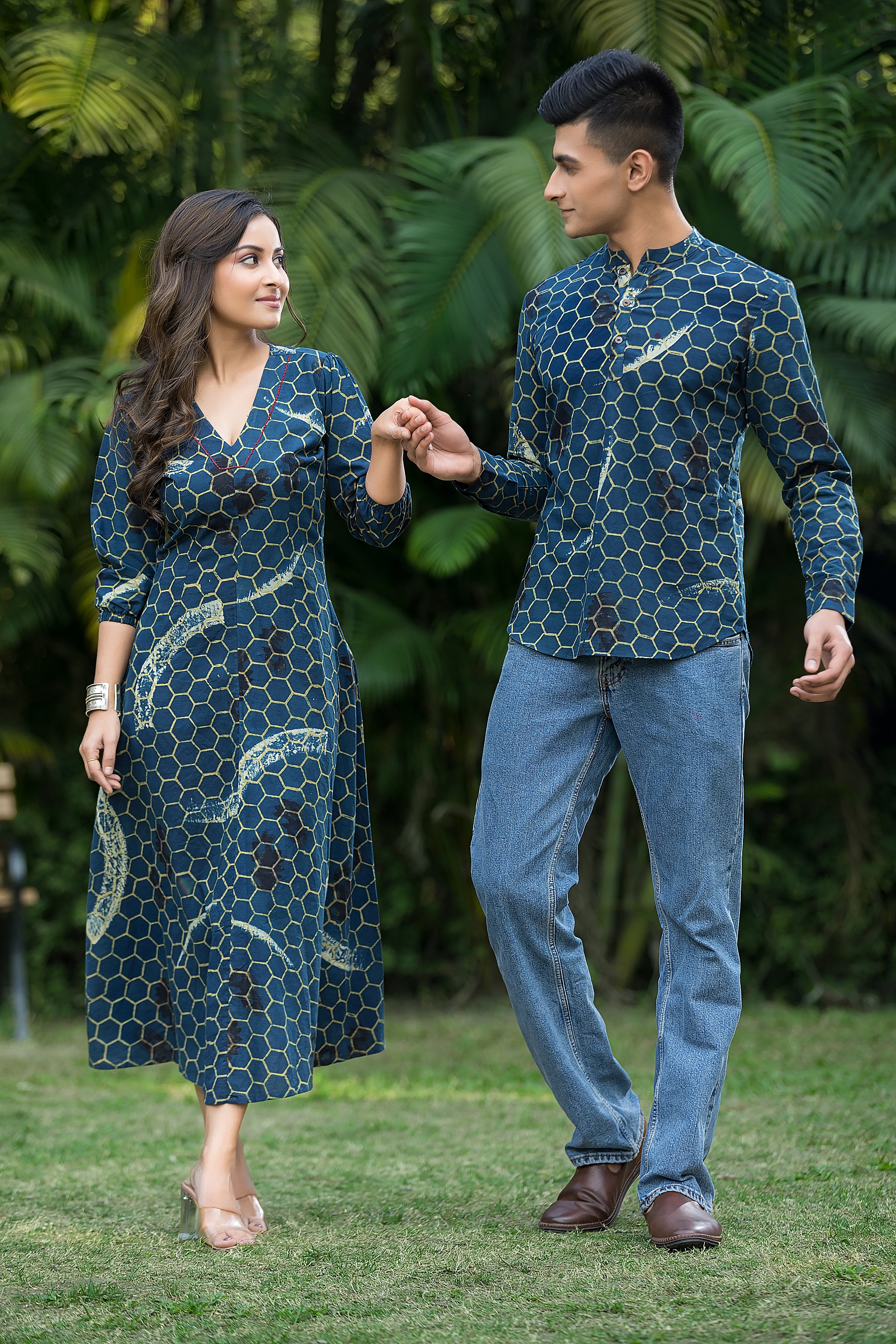 Natural Indigo Couple Combo
