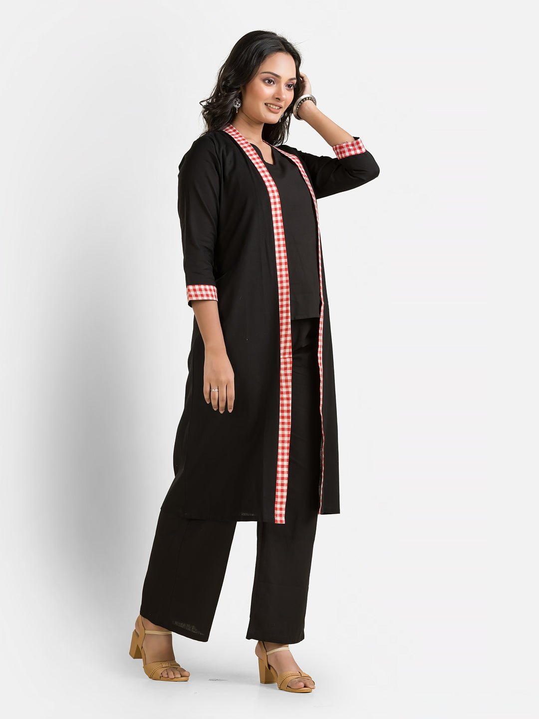 Women's Black Long Cotton Shrug