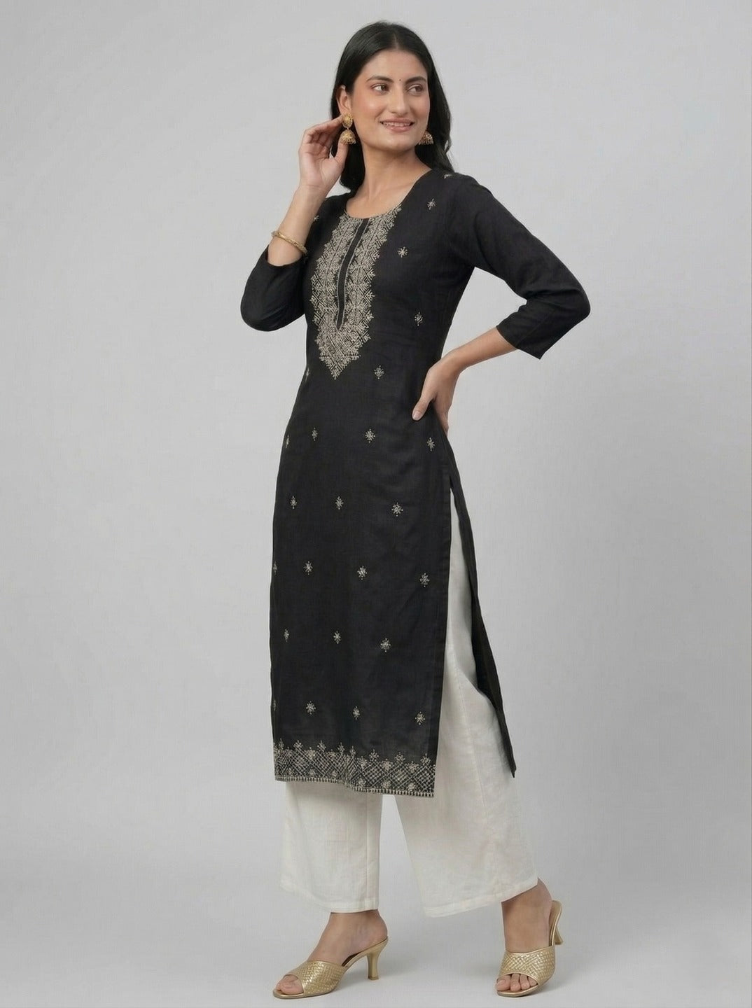 Women's Hand Work Black Kurti