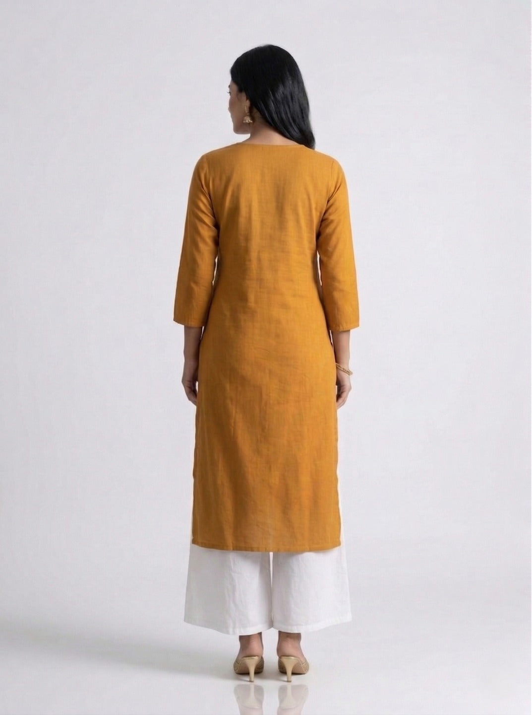Women's Hand Work Yellow Kurti