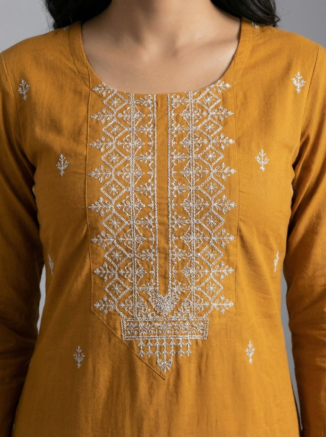 Women's Hand Work Yellow Kurti