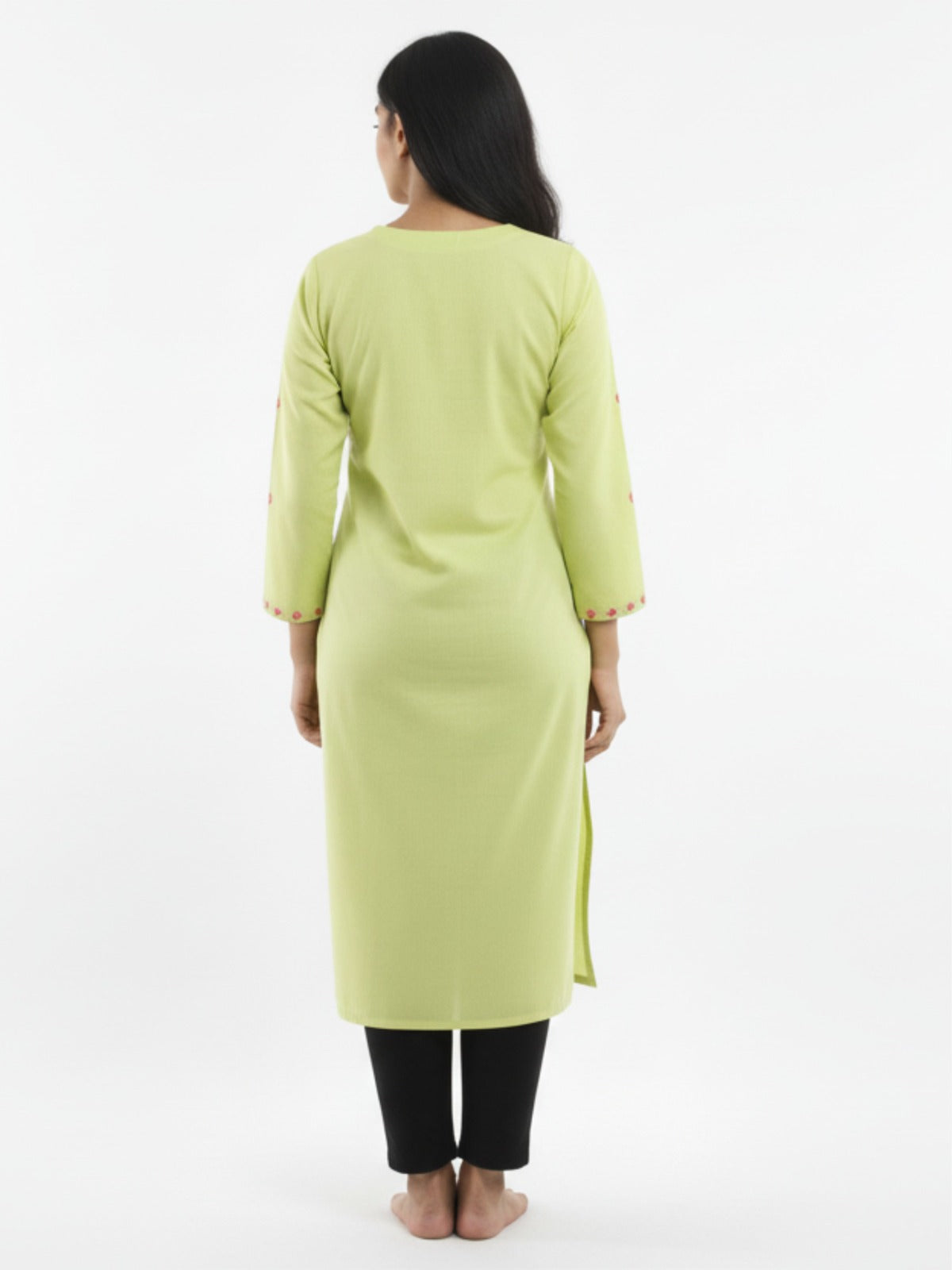 Women's Light Green 3/4th Sleeves Kurti