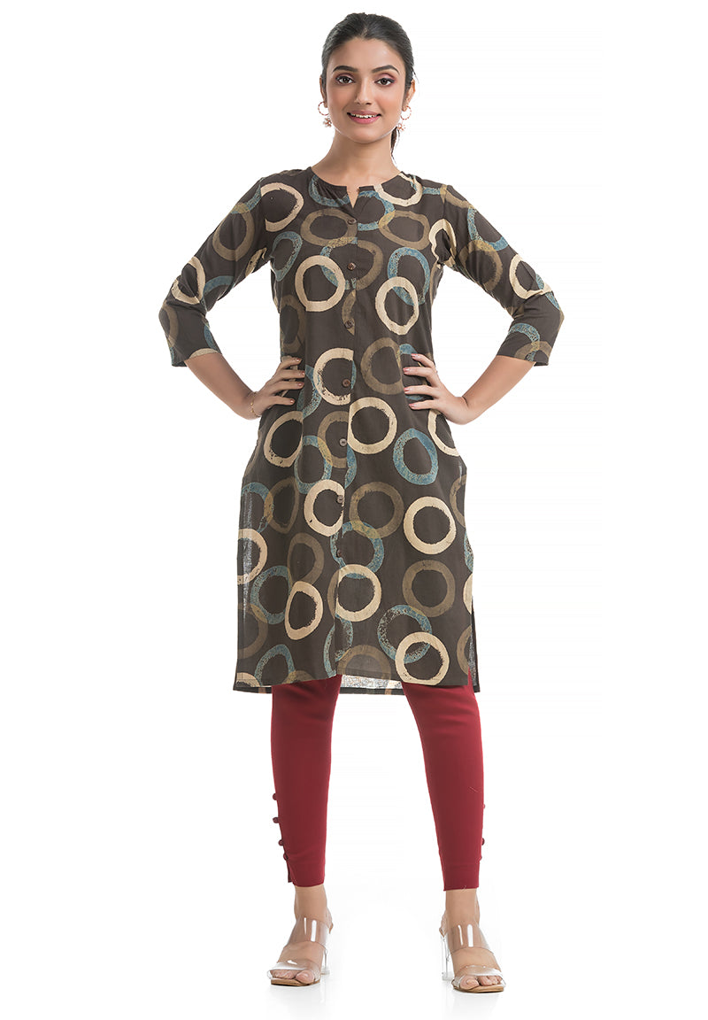 Natural Block Printed Kurti