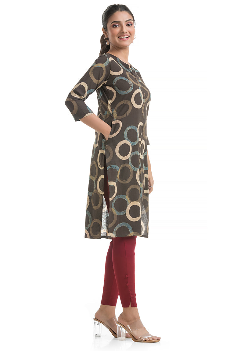 Natural Block Printed Kurti