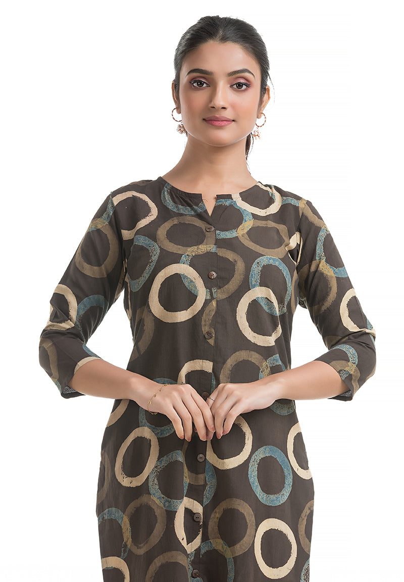 Natural Block Printed Kurti