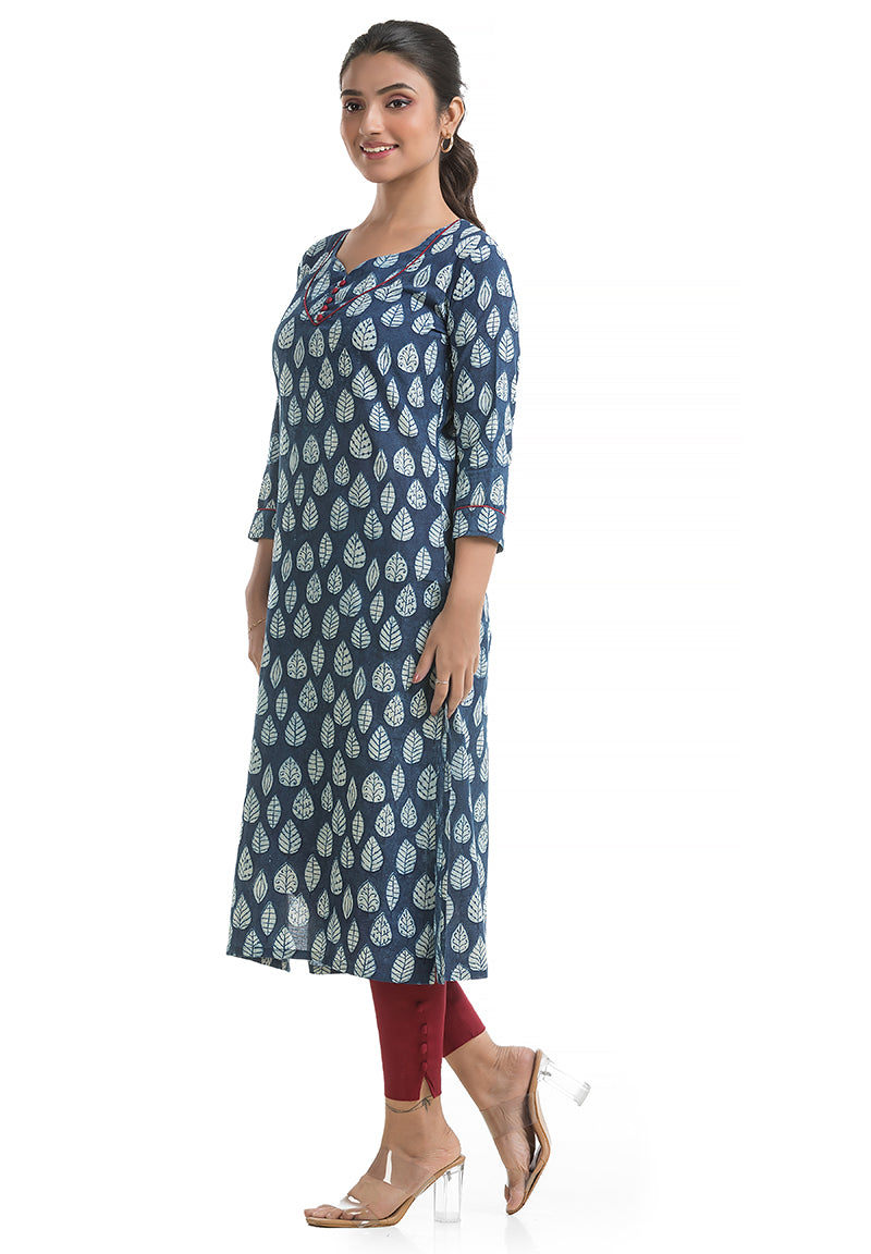 Indigo Three Quarter Sleeves Kurti