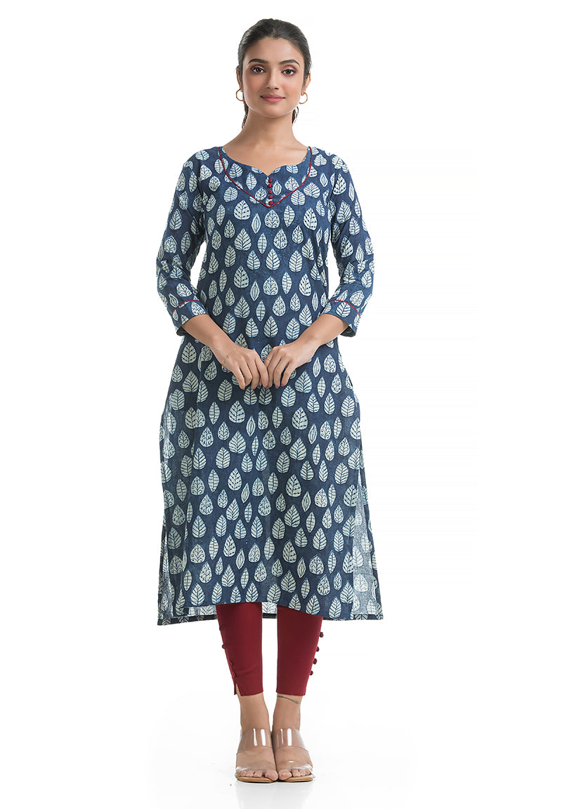 Indigo Three Quarter Sleeves Kurti