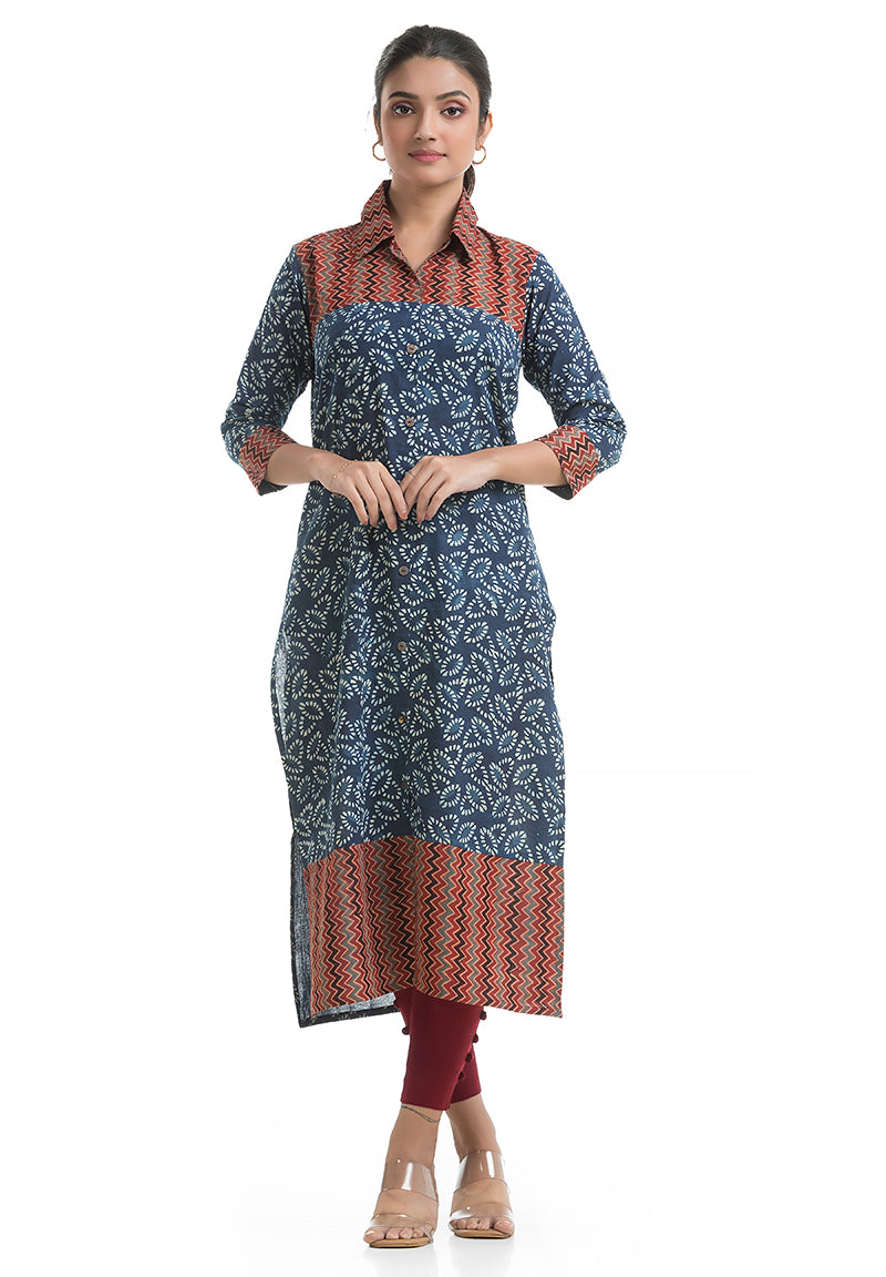 Indigo Collar Kurti