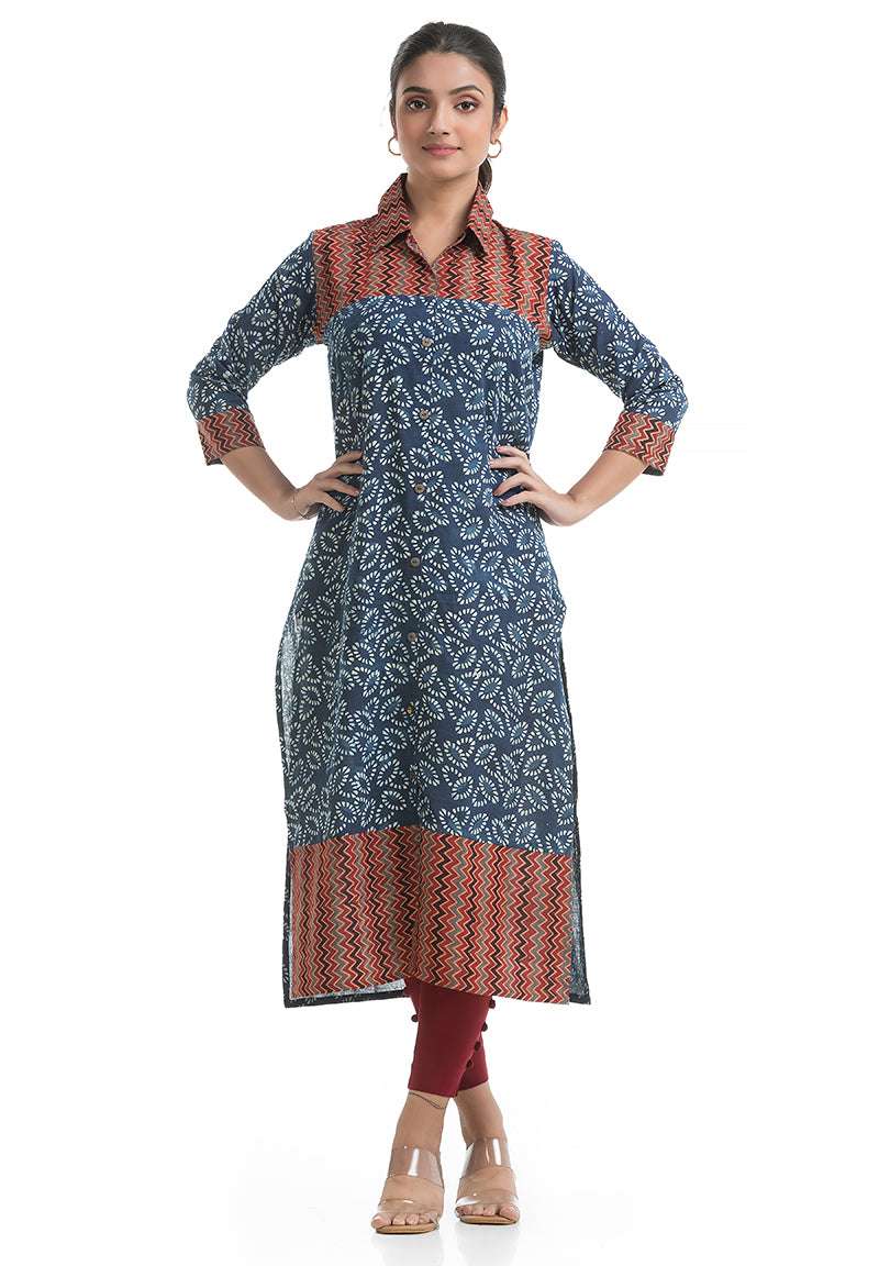 Indigo Collar Kurti